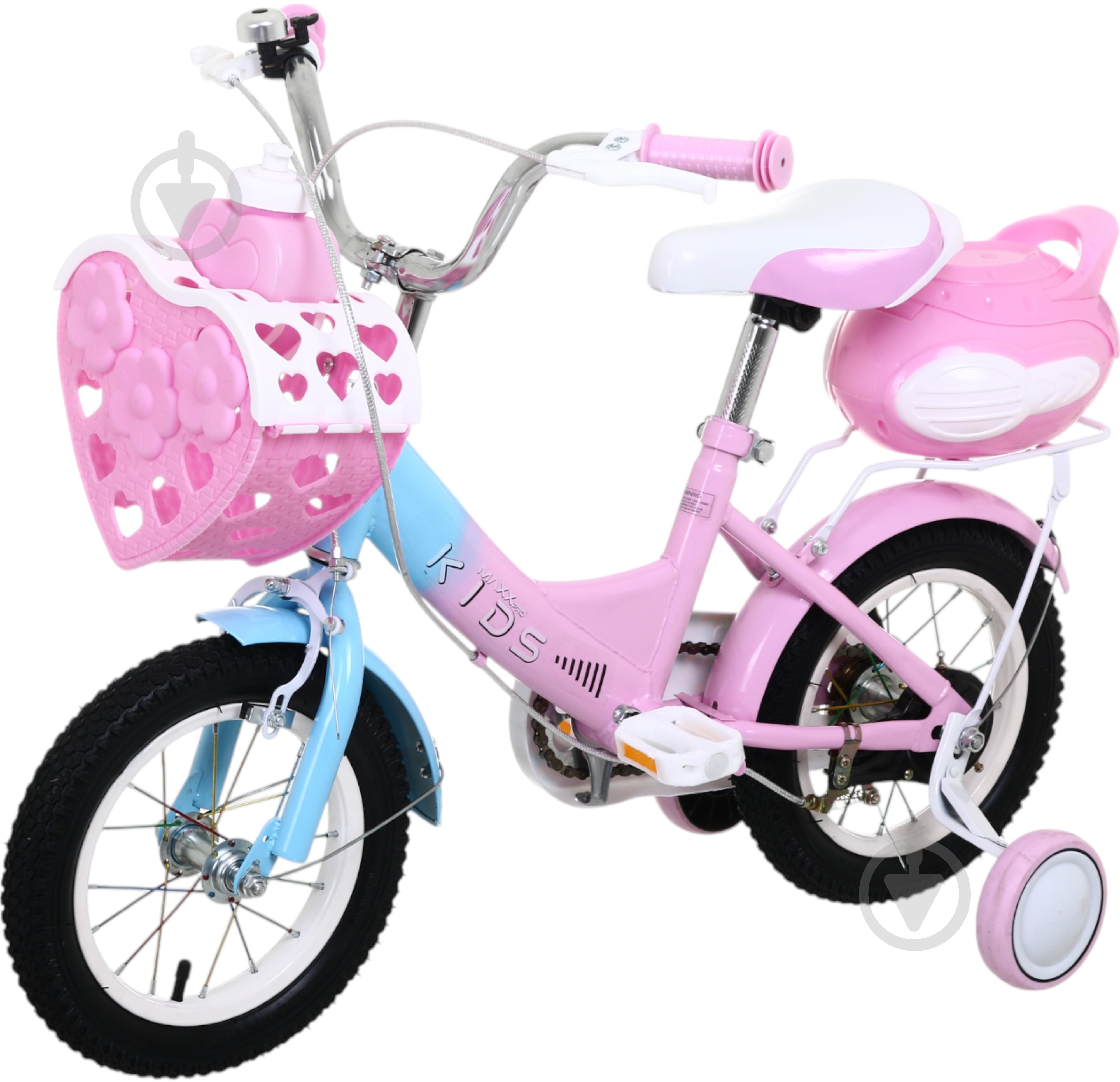 Велосипед дитячий MaxxPro kids 12' KQ-17 рожево-блакитний - фото 1