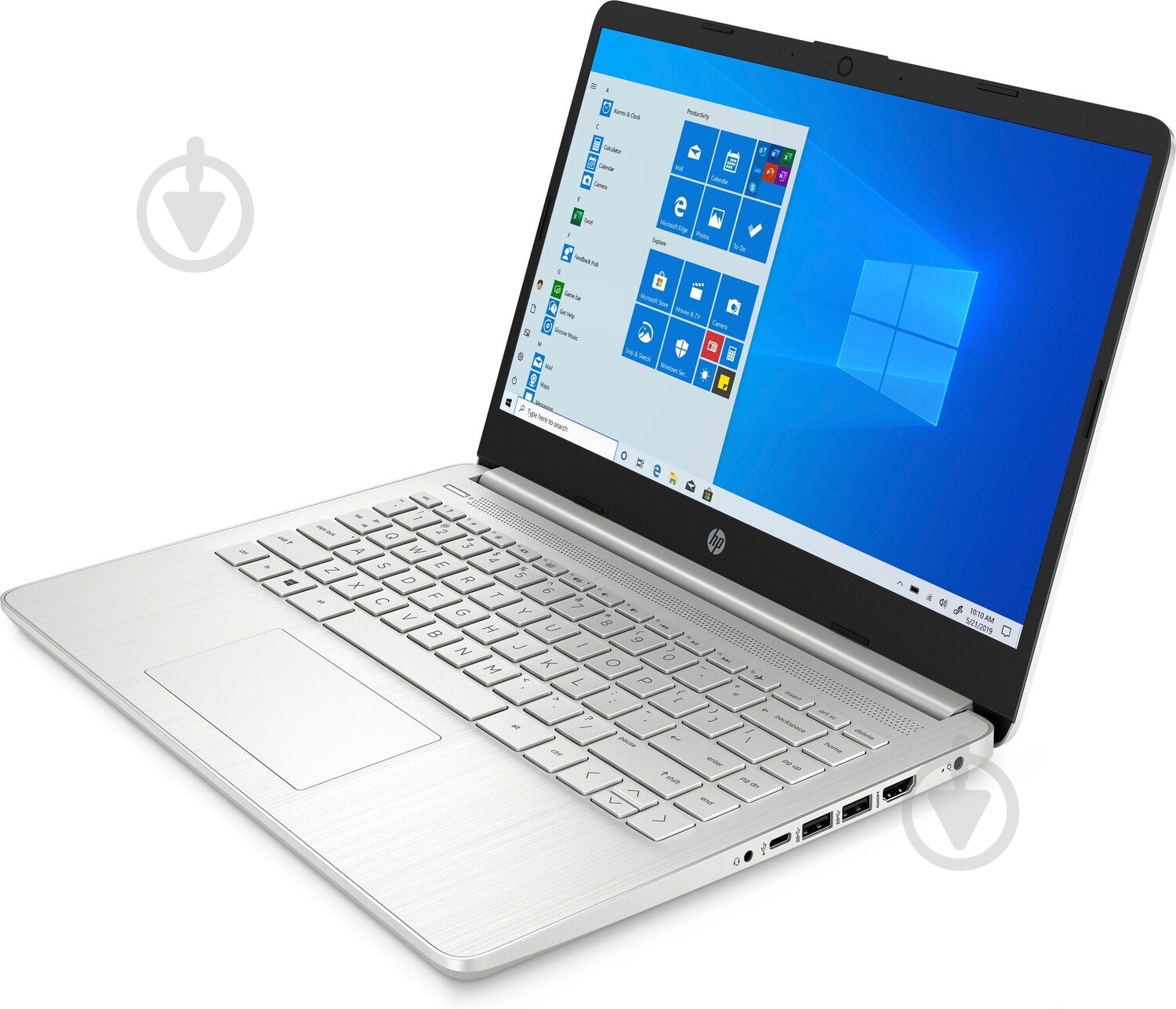 Ноутбук HP 14s-fq0002ur 14 (1B2R2EA) silver - фото 3