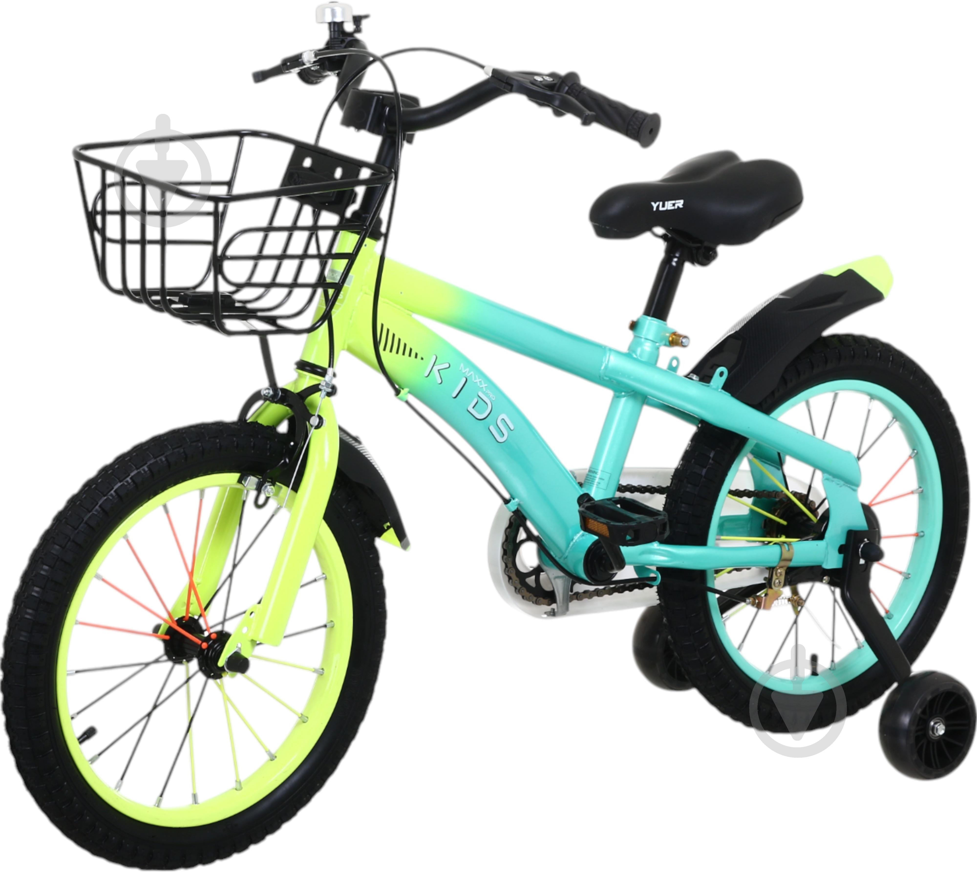 Велосипед дитячий MaxxPro kids 16' KQ-23 блакитний із жовтим - фото 1