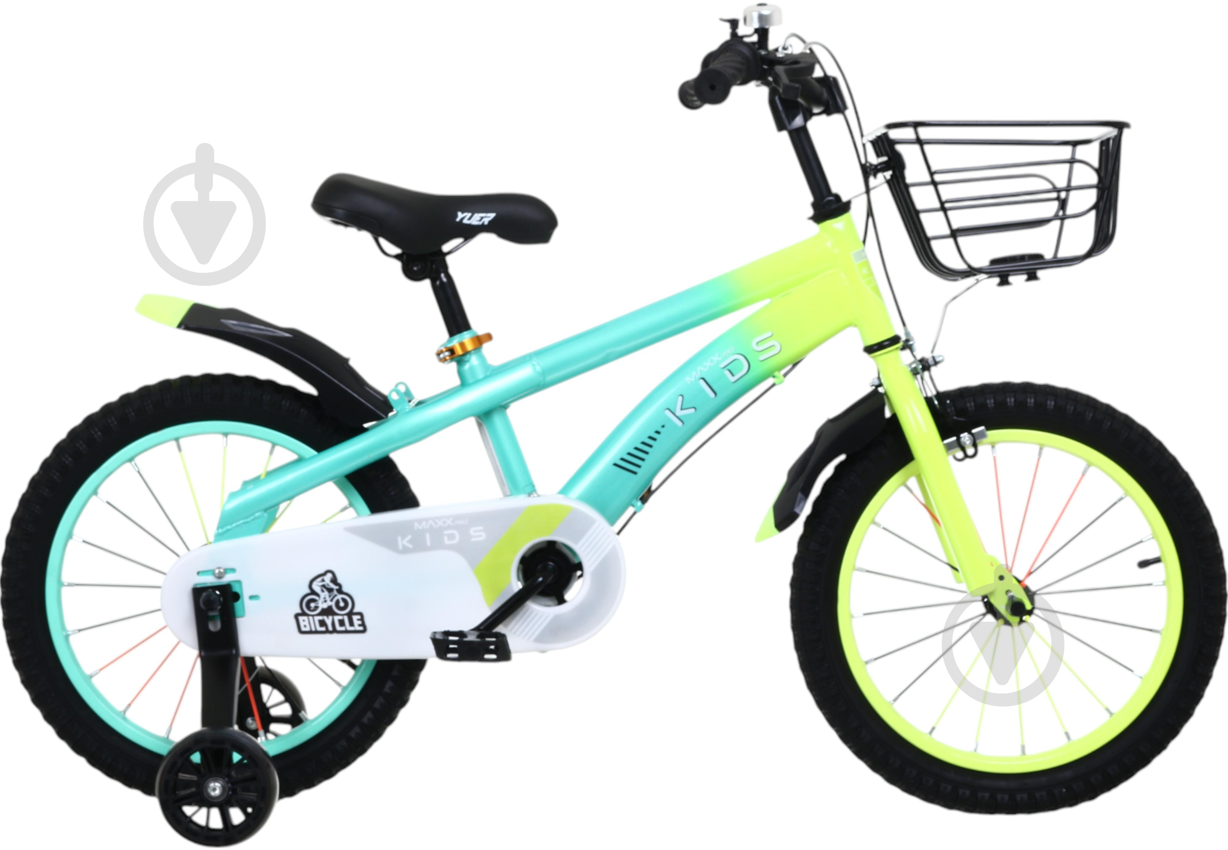Велосипед дитячий MaxxPro kids 16' KQ-23 блакитний із жовтим - фото 2