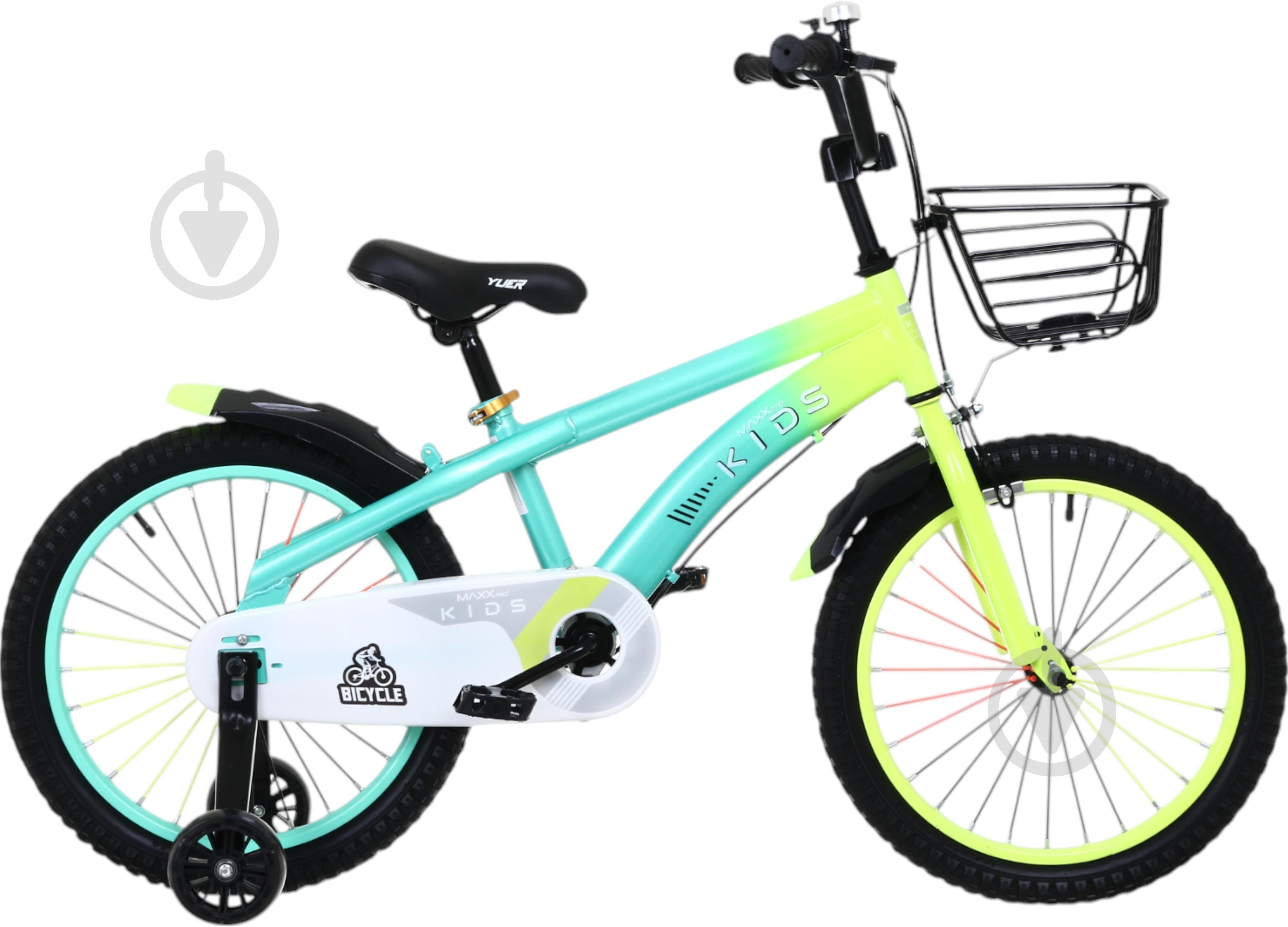 Велосипед дитячий MaxxPro kids 18' KQ-23 блакитний із жовтим - фото 2