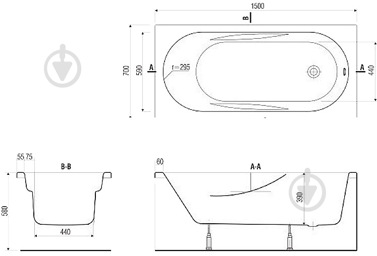 Ванна Cersanit Mito Red 150х70 см - фото 3