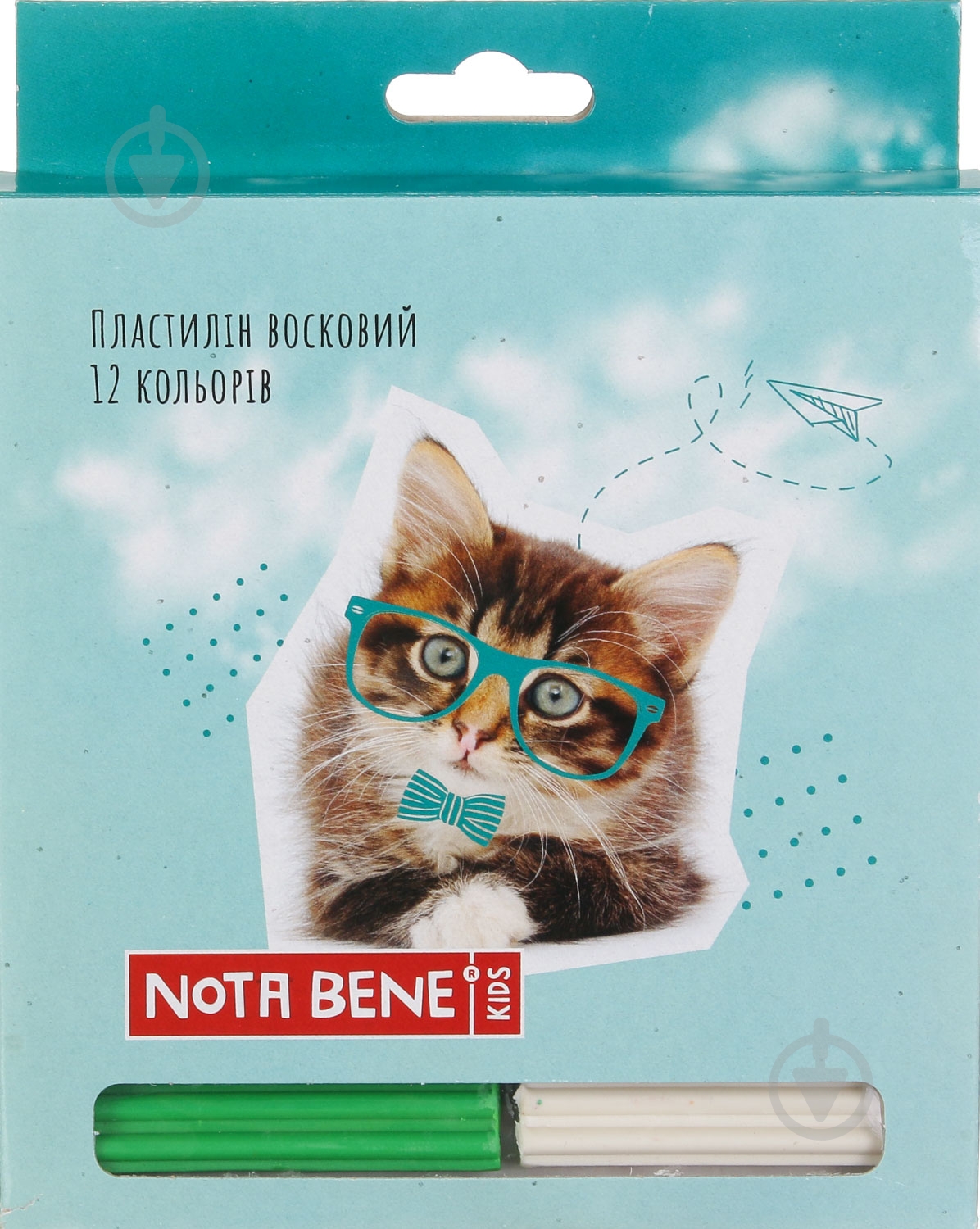Пластилин восковый Cat 12 цветов Nota Bene - фото 1