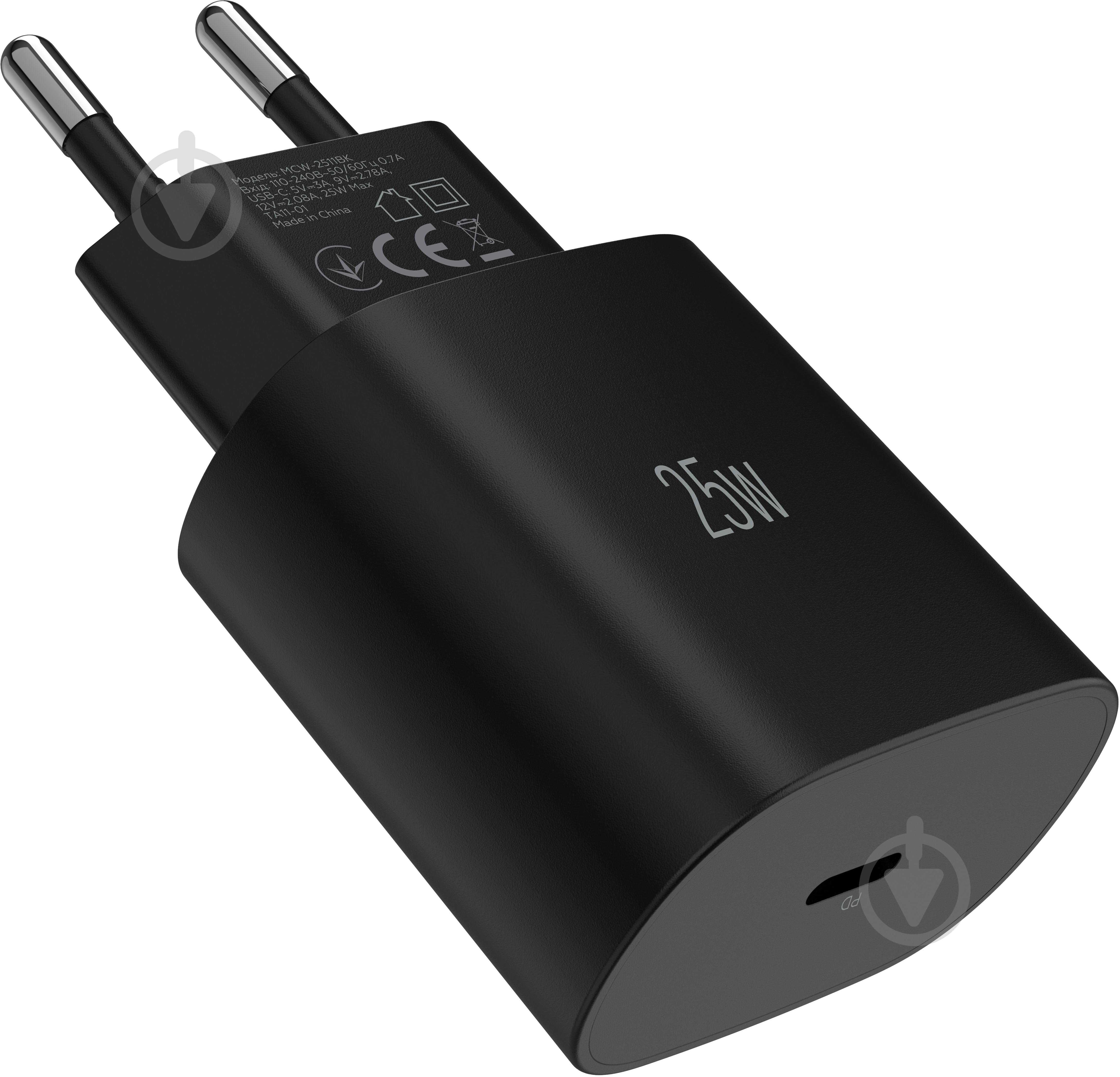 Зарядний пристрій Make 25W GaN PD Black (MCW-2511BK) - фото 7 Зарядний пристрій Make 25W GaN PD Black (MCW-2511BK) - фото 7