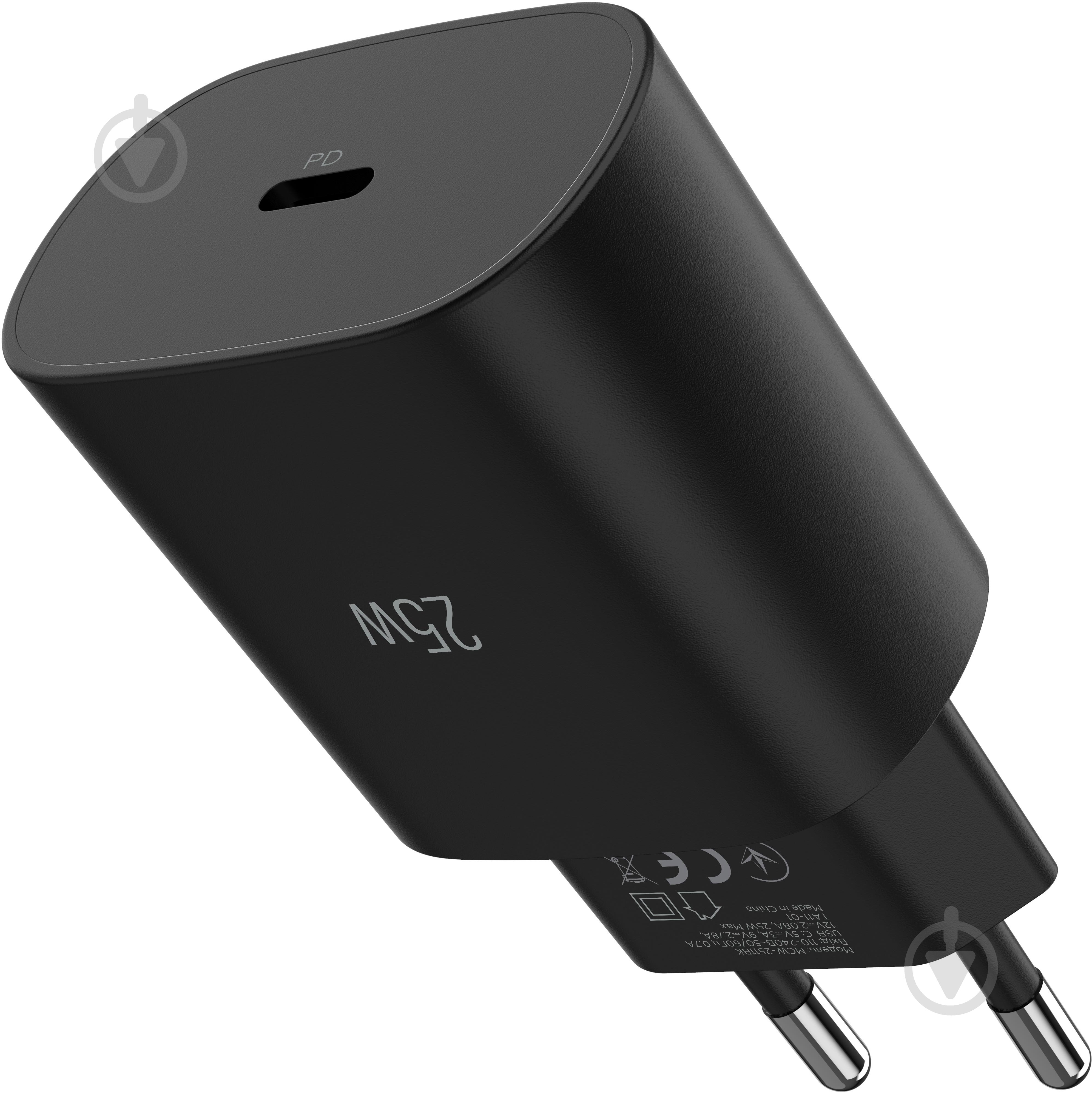 Зарядний пристрій Make 25W GaN PD Black (MCW-2511BK) - фото 3 Зарядний пристрій Make 25W GaN PD Black (MCW-2511BK) - фото 3