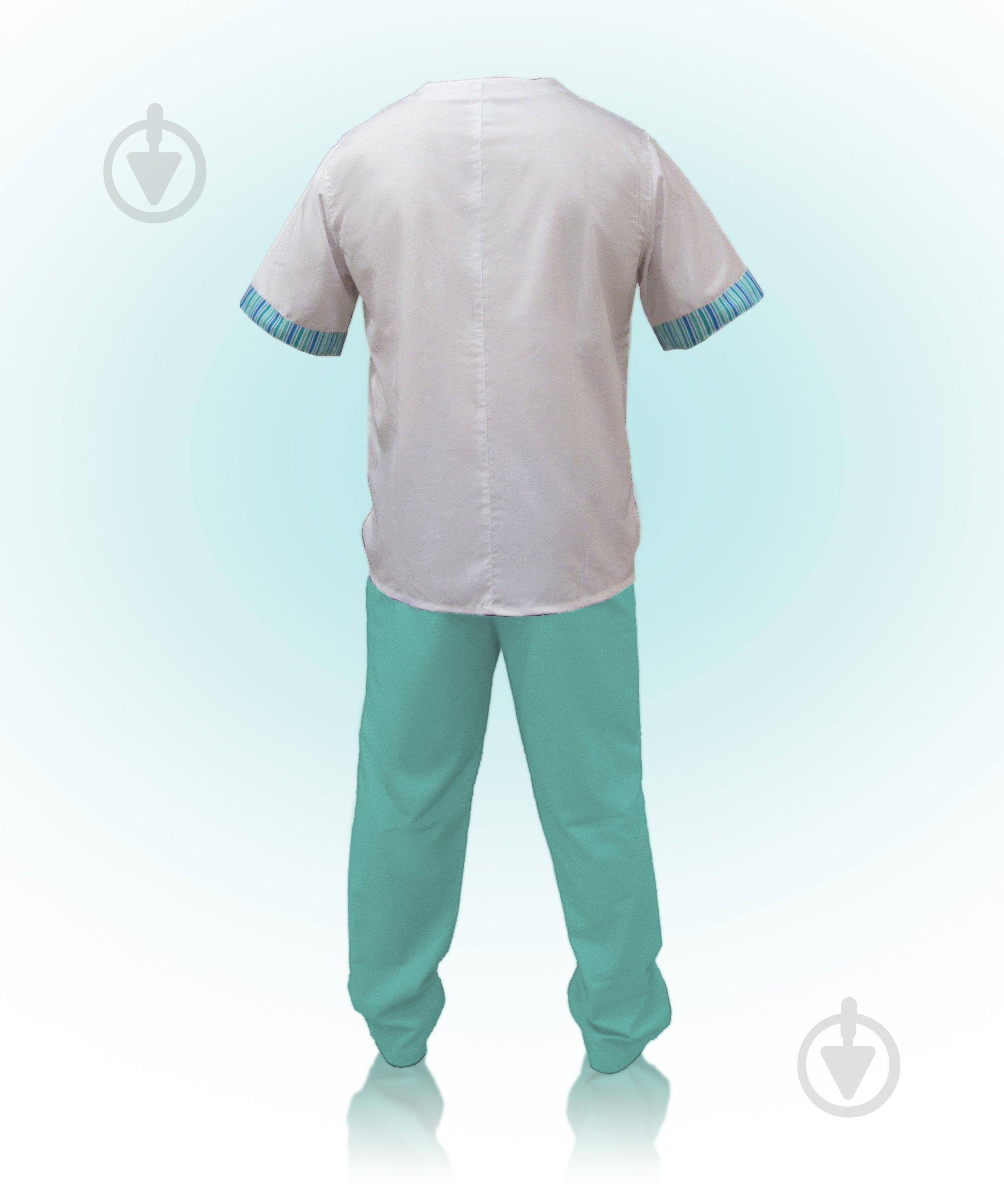 Костюм хірургічний Торнадо Сісу р. XL 52-54 зріст 5-6 34123-10-6ж-52-5 білий із салатовим - фото 2 Костюм хірургічний Торнадо Сісу р. XL 52-54 зріст 5-6 34123-10-6ж-52-5 білий із салатовим - фото 2