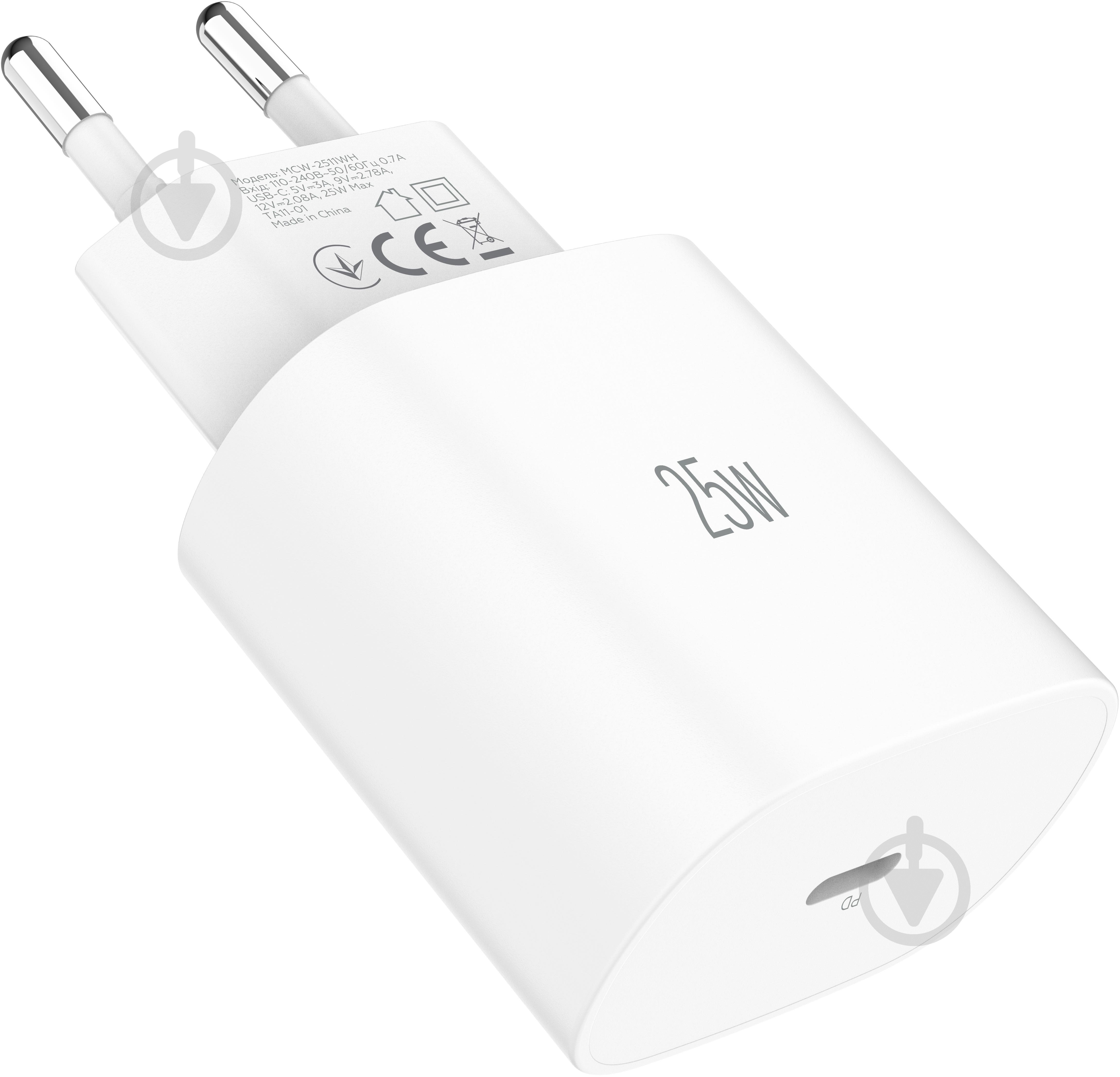 Зарядний пристрій Make 25W GaN PD White (MCW-2511WH) - фото 7 Зарядний пристрій Make 25W GaN PD White (MCW-2511WH) - фото 7