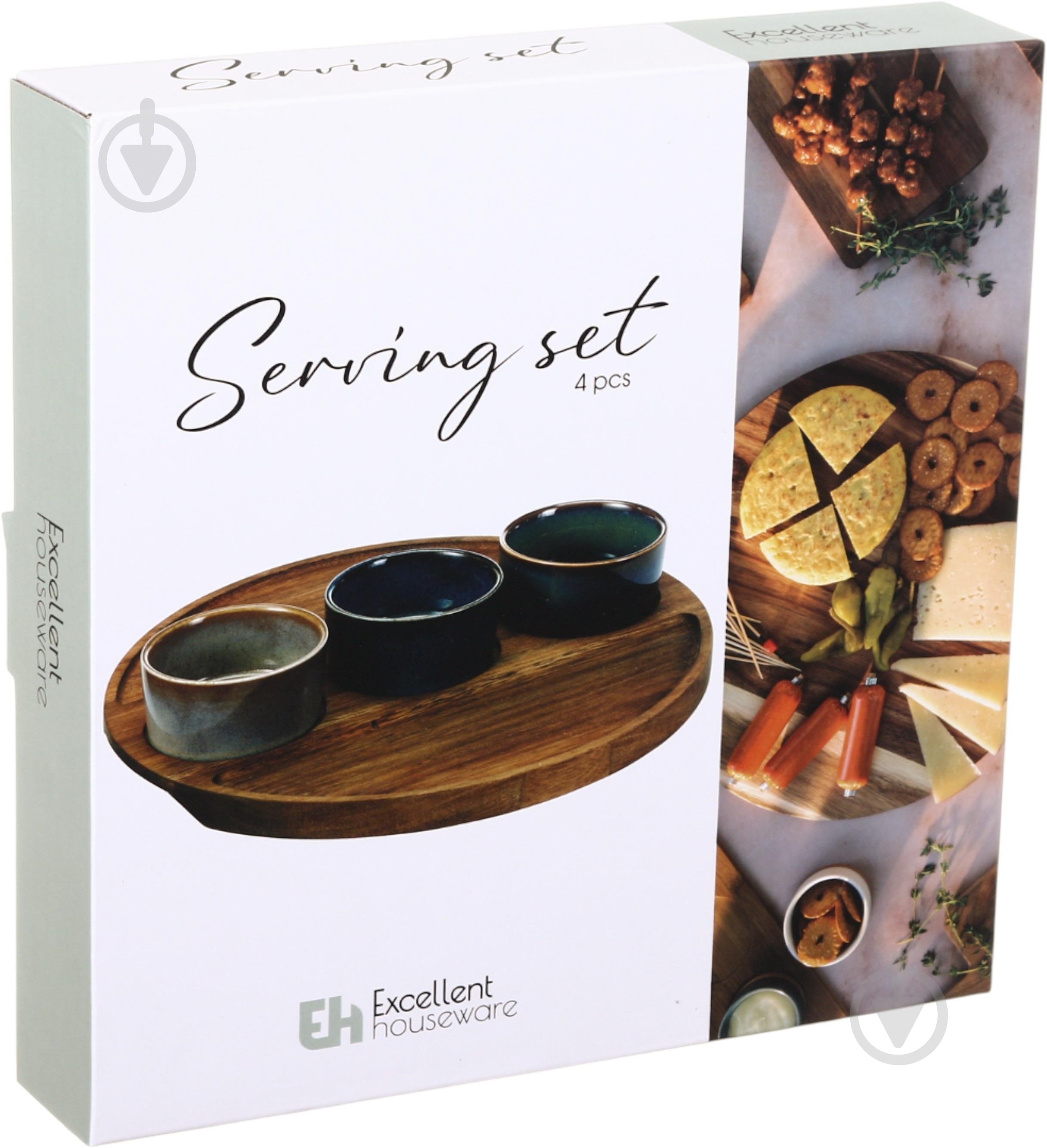 Менажница Excellent Houseware Loft на подставке 4 предмета - фото 8 Менажница Excellent Houseware Loft на подставке 4 предмета - фото 8