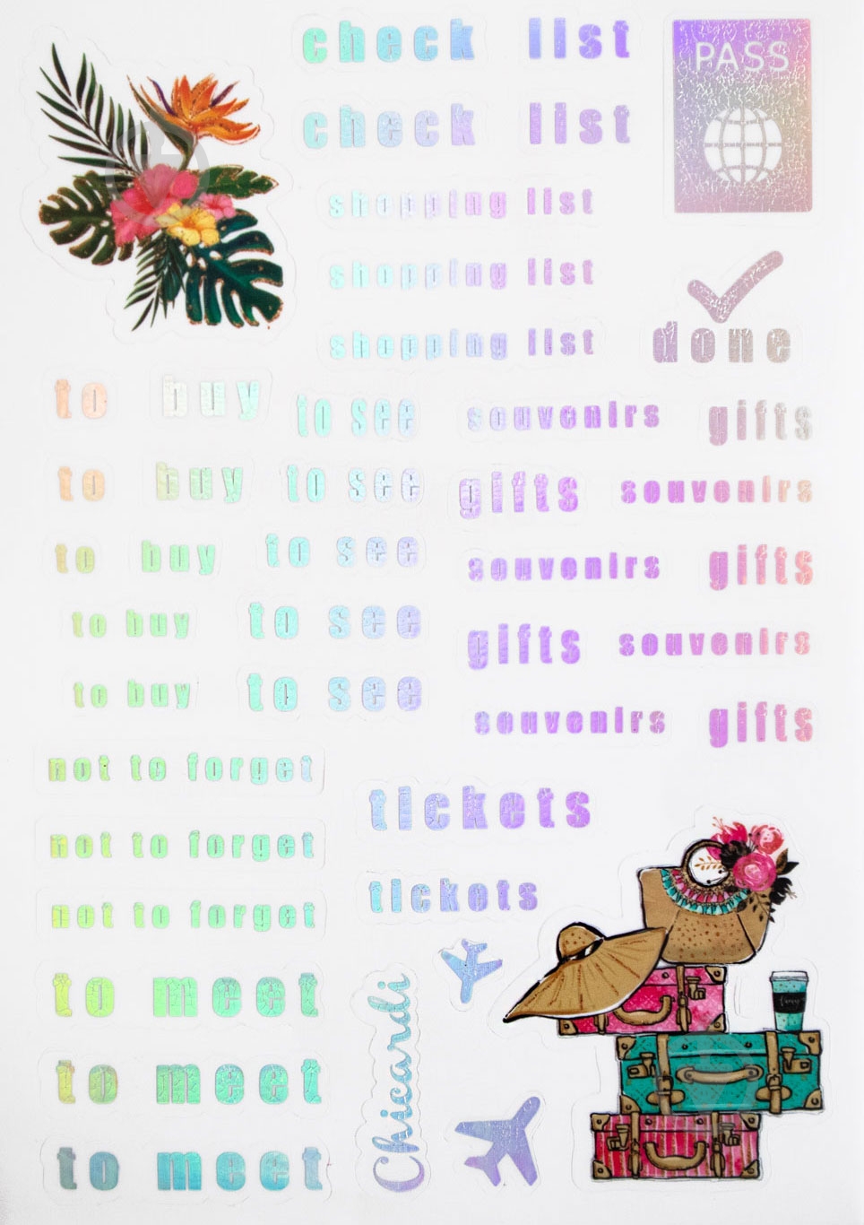 Набор наклеек Ready For Vacation CHICARDI - фото 4 Набор наклеек Ready For Vacation CHICARDI - фото 4