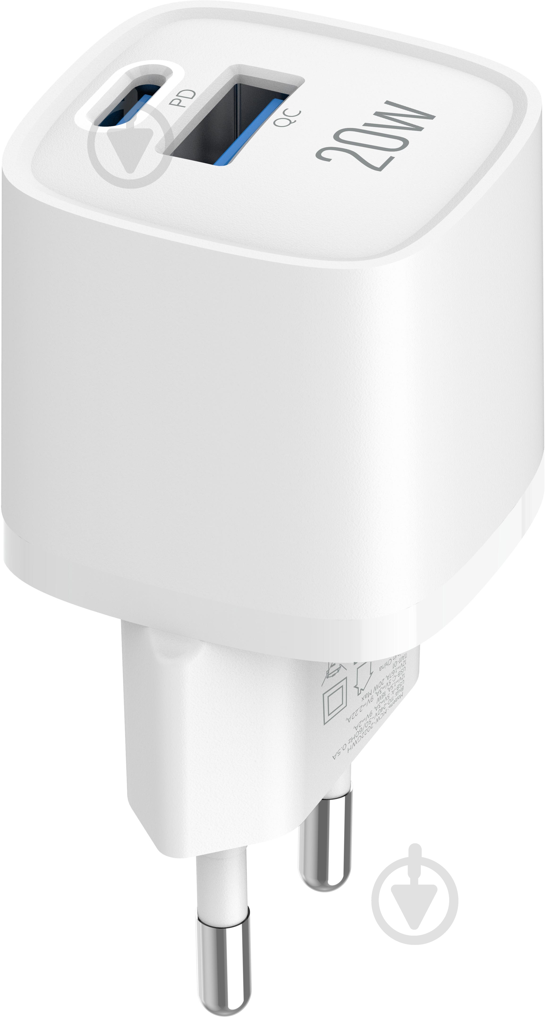 Зарядное устройство Make 20W GaN3 Mini Type-C PD3.0 + USB QC4.0 White (MCW-2022GWH) - фото 8 Зарядное устройство Make 20W GaN3 Mini Type-C PD3.0 + USB QC4.0 White (MCW-2022GWH) - фото 8