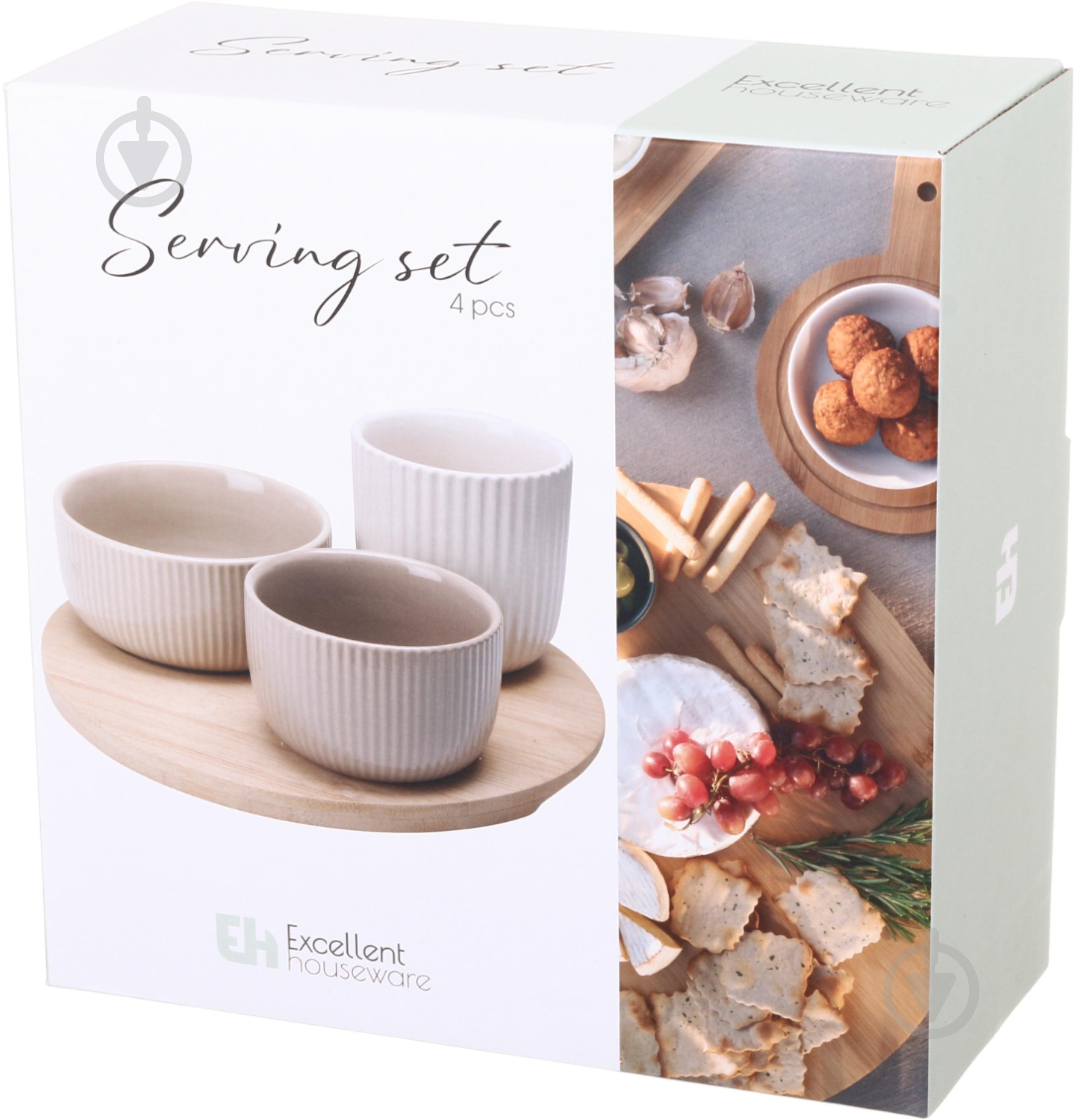 Менажниця Excellent Houseware Classic на підставці 4 предмети - фото 8