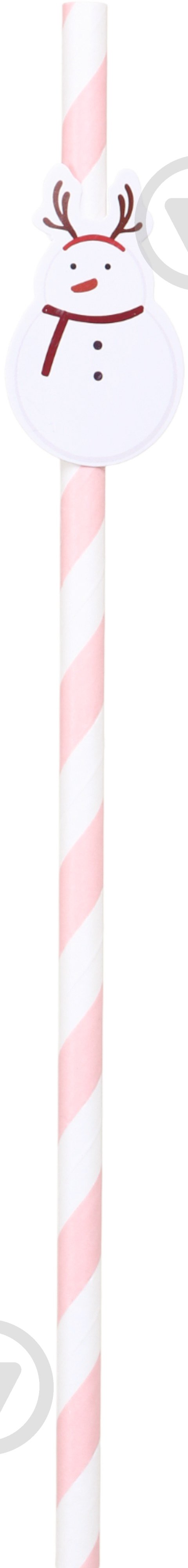 Набір трубочок Excellent Houseware Christmas 16 шт. червоний/білий - фото 6