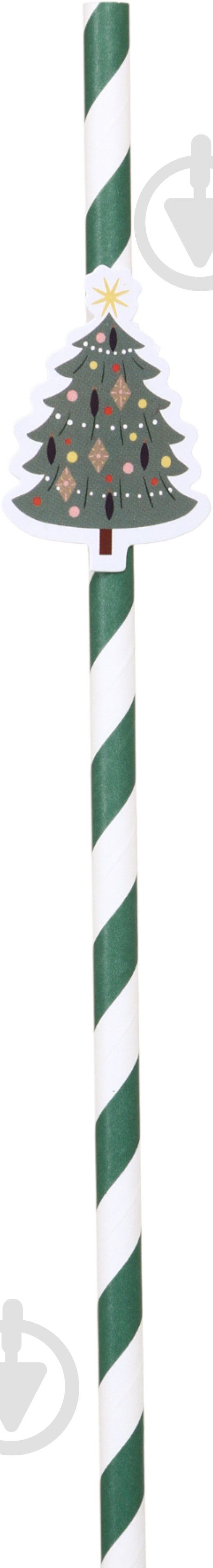 Набір трубочок Excellent Houseware Christmas 16 шт. червоний/білий - фото 7