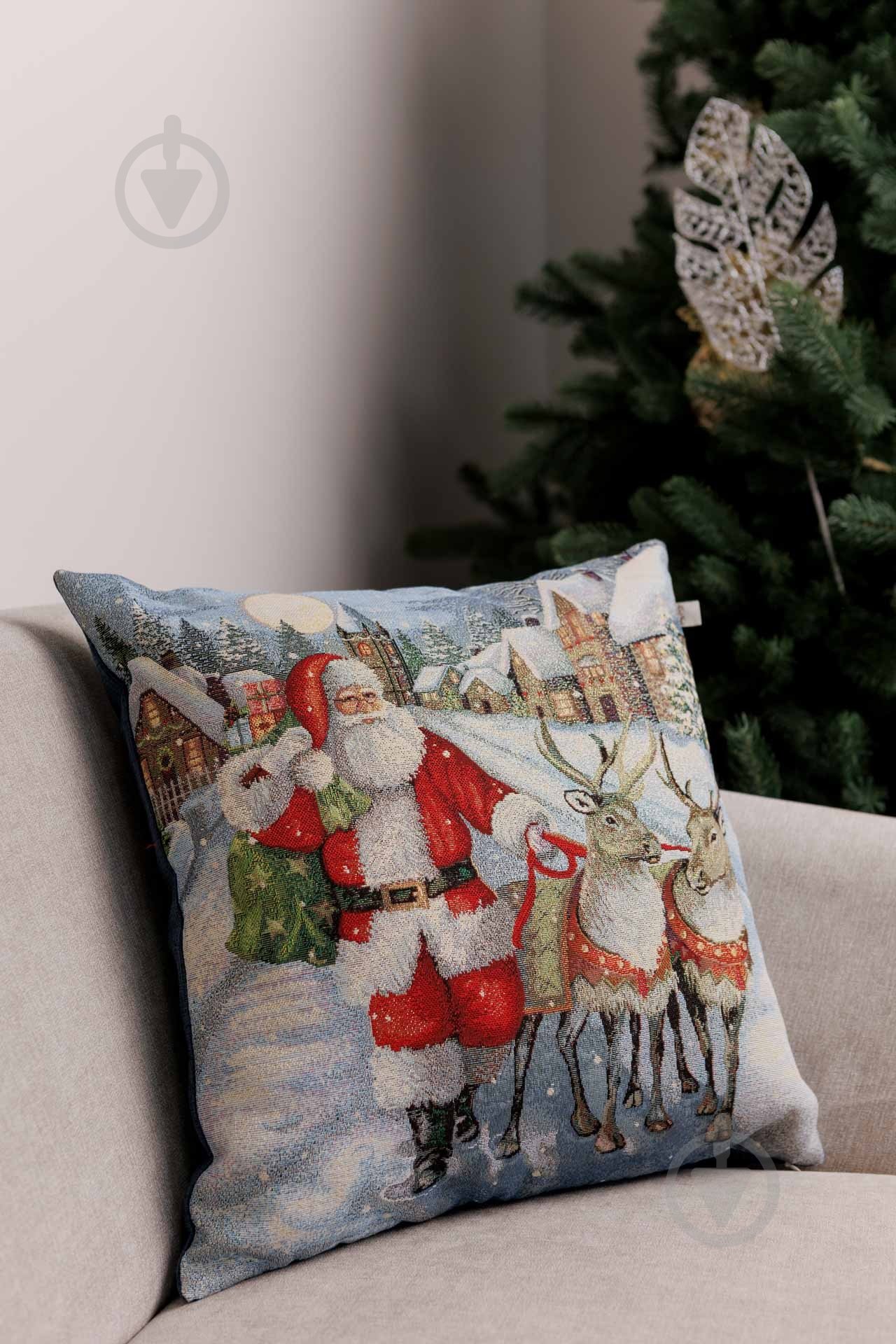 Подушка декоративна Санта в дорозі 45x45 см La Nuit - фото 3 Подушка декоративна Санта в дорозі 45x45 см La Nuit - фото 3