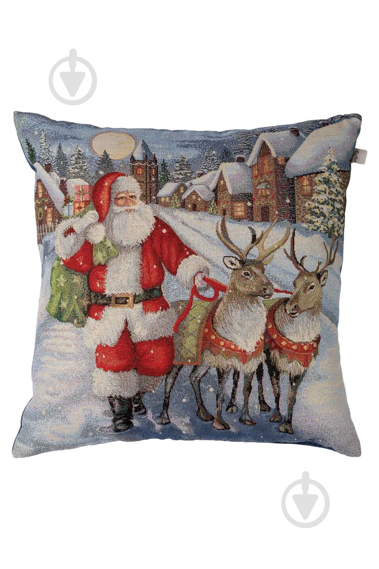 Подушка декоративна Санта в дорозі 45x45 см La Nuit - фото 1 Подушка декоративна Санта в дорозі 45x45 см La Nuit - фото 1
