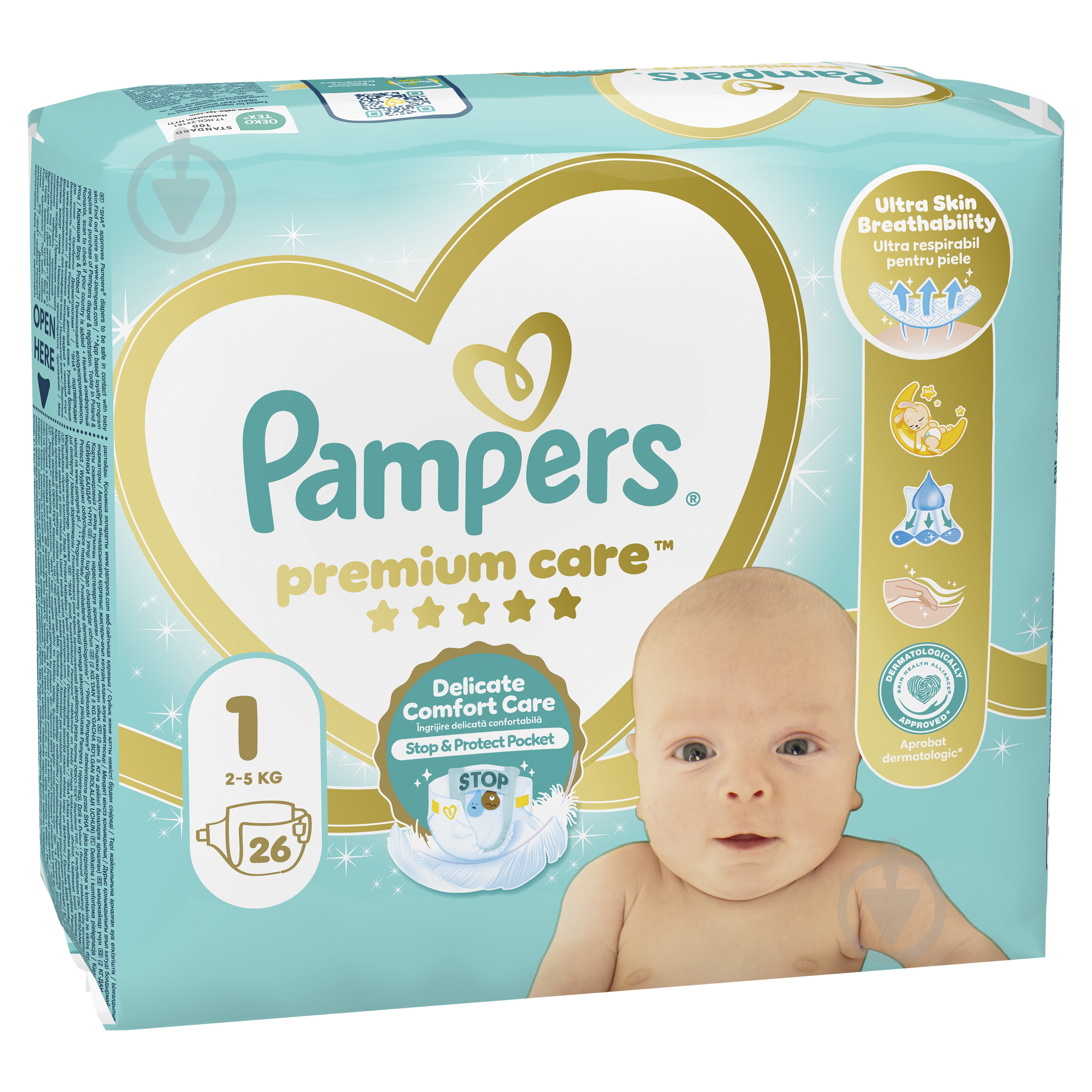 Підгузки Pampers Premium Care 1 2-5 кг 26 шт. - фото 2