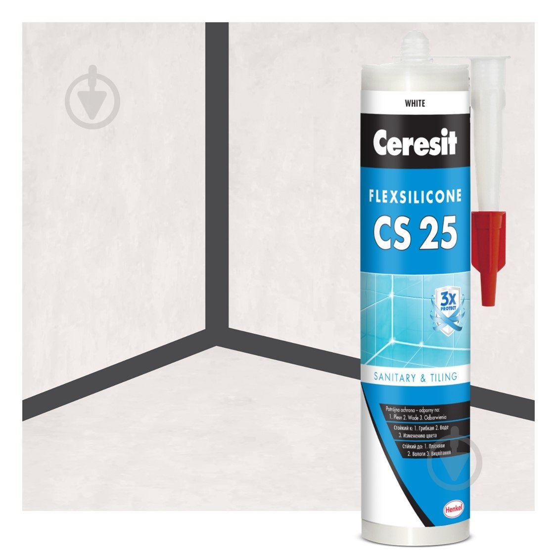 Герметик силіконовий Ceresit SILICOFLEXX CS 25 графіт 280 мл - фото 2