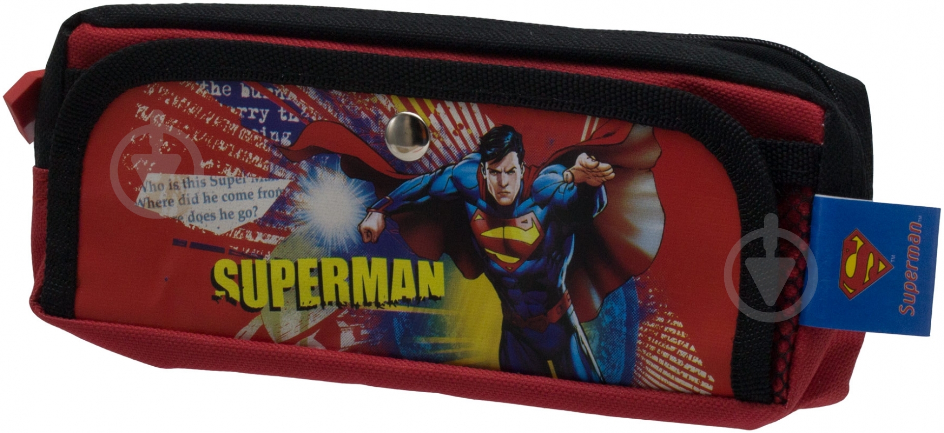 Пенал Superman SM04353 Cool For School красный с черными вставками - фото 1