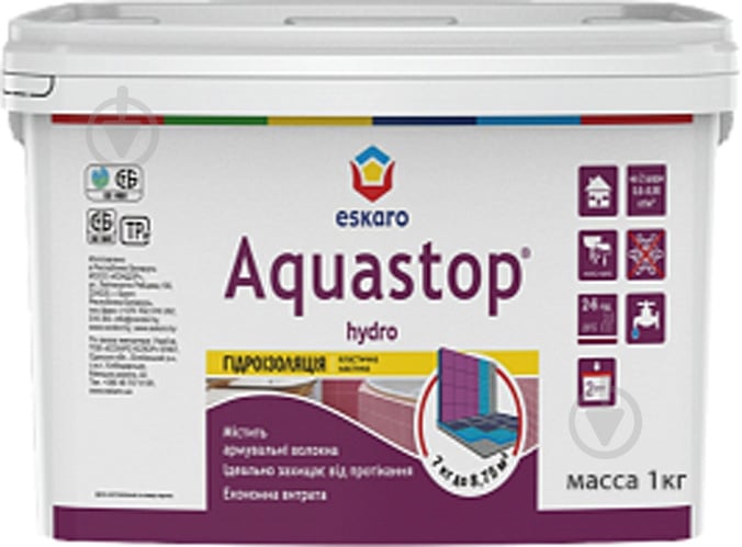 Мастика гідроізоляційна Eskaro Aquastop Hydro 1 кг - фото 1