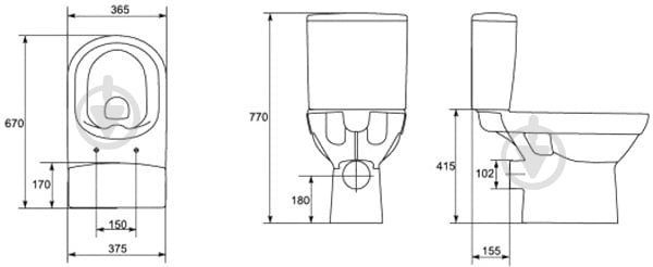 Унитаз-компакт Cersanit 604 CITY NEW 011 3/5 CLEAN ON с крышкой из дюропласта - фото 3