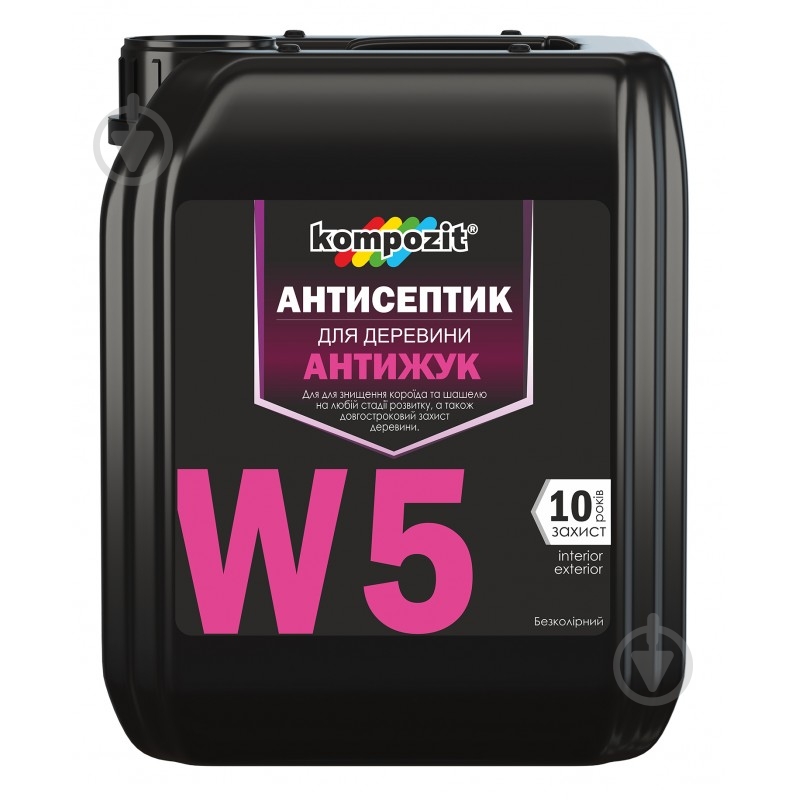Антисептик Kompozit для защиты древесины Антижук W5 5 л - фото 1