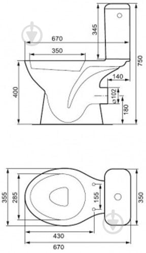 Унитаз-компакт Cersanit Mito Gray 010 - фото 2