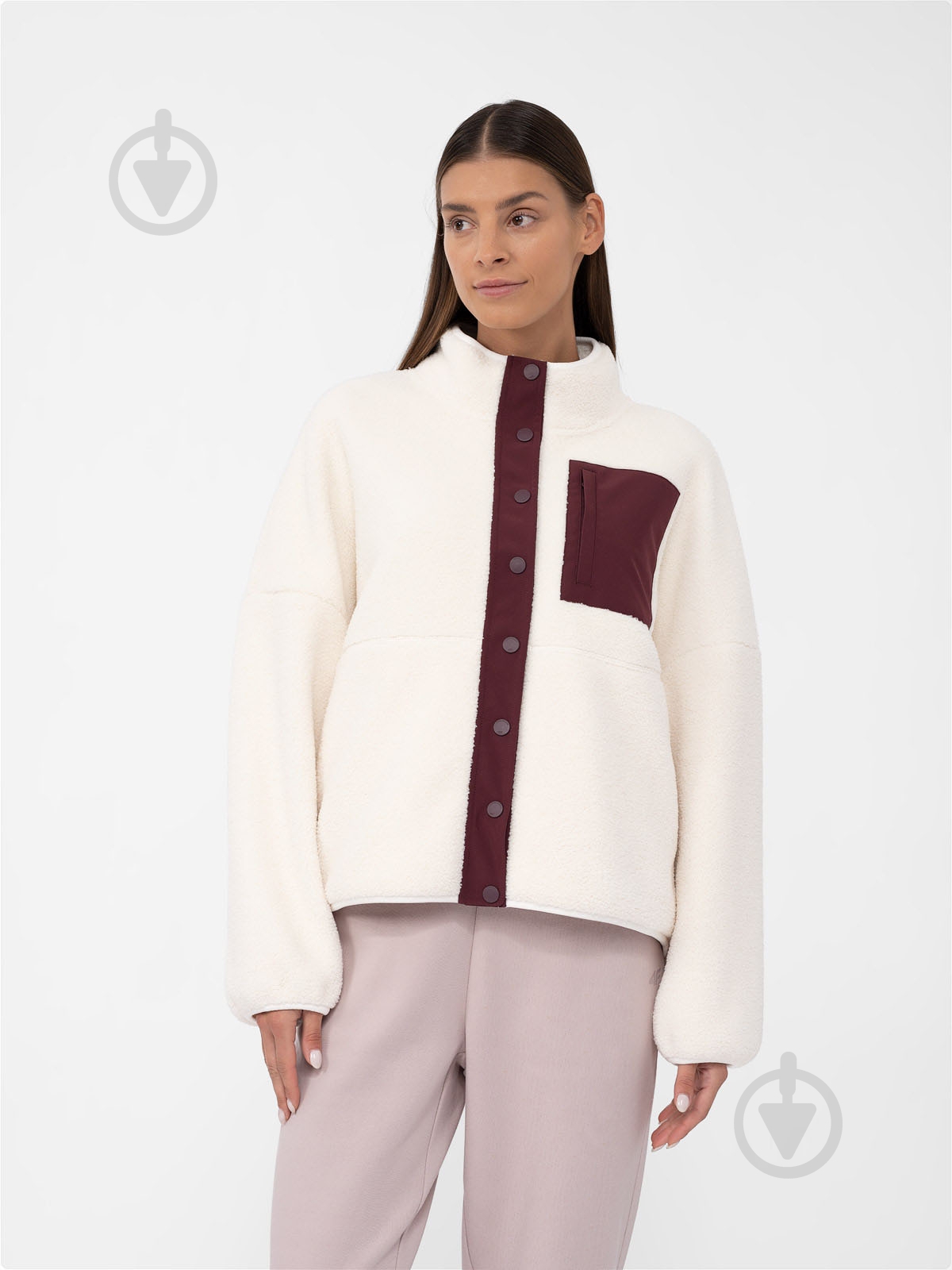 Куртка жіноча 4F FLEECE F124 4FAW23TFLEF124-12S р.S рожева - фото 1