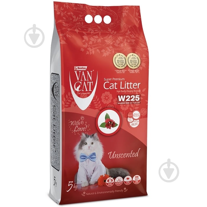 Наповнювач для котячого туалету VanCat Natural 5 кг 55445 - фото 1