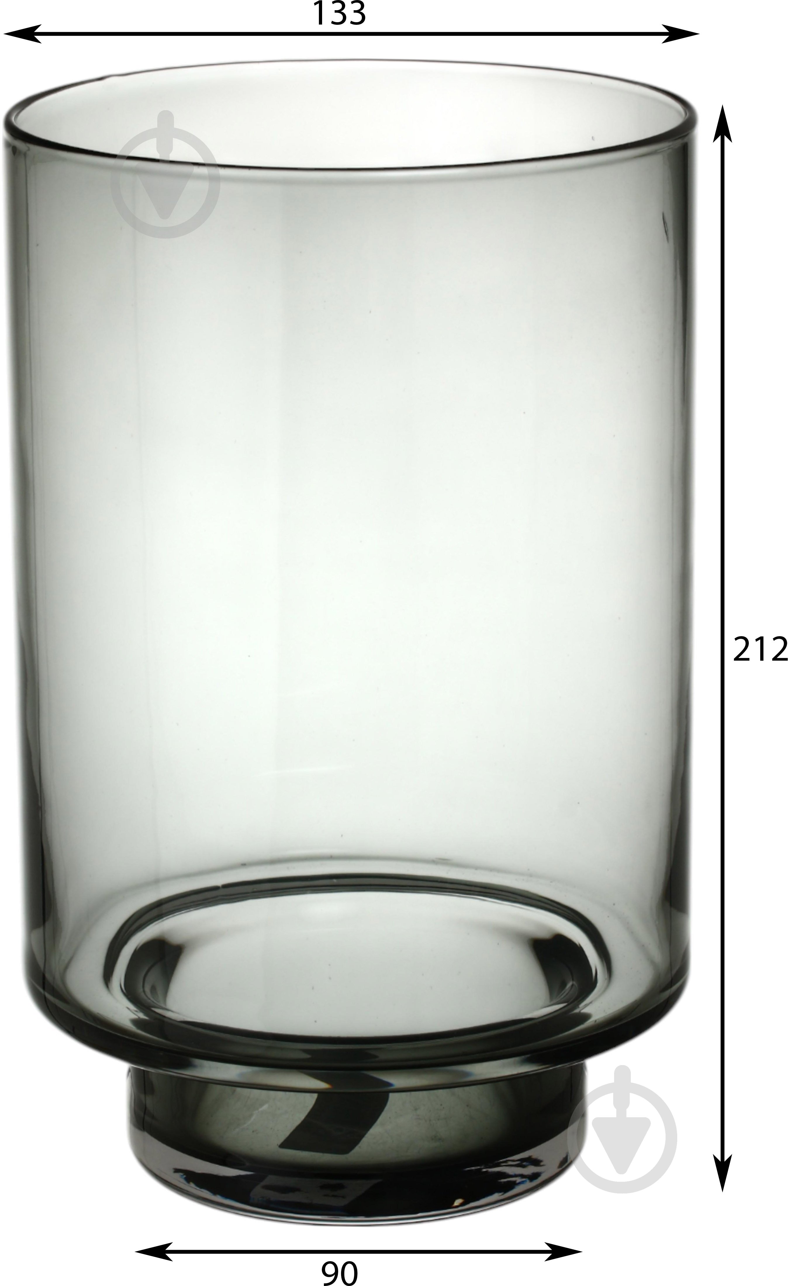 Ваза скляна Wrzesniak Glassworks Clas 21 см сіра 17-4149 - фото 2
