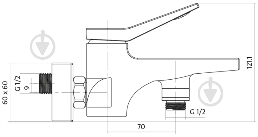 Смеситель Cersanit Cromo AATB1000115983 - фото 2