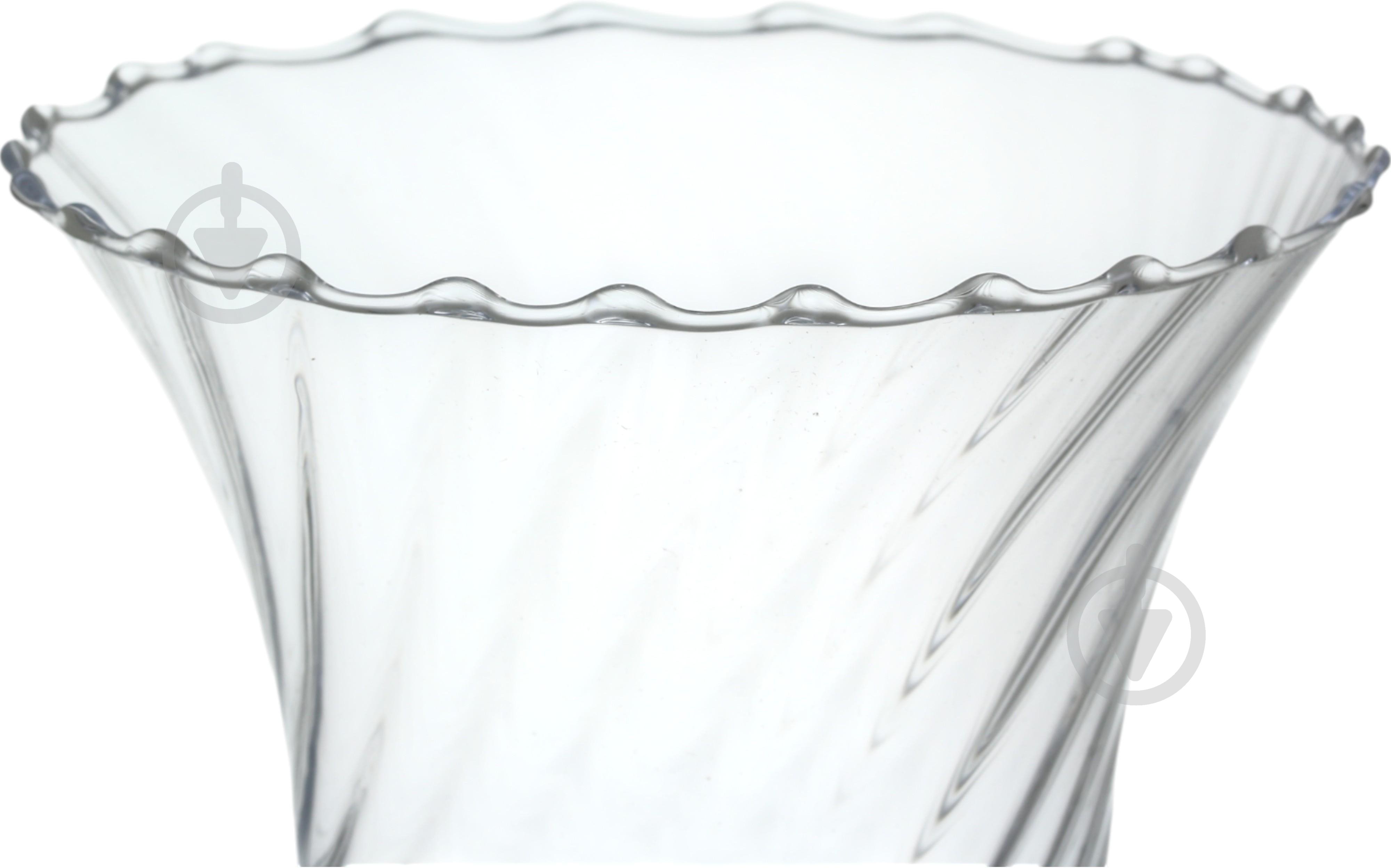 Ваза скляна Wrzesniak Glassworks Optic 18 см прозора 17-6188A - фото 3