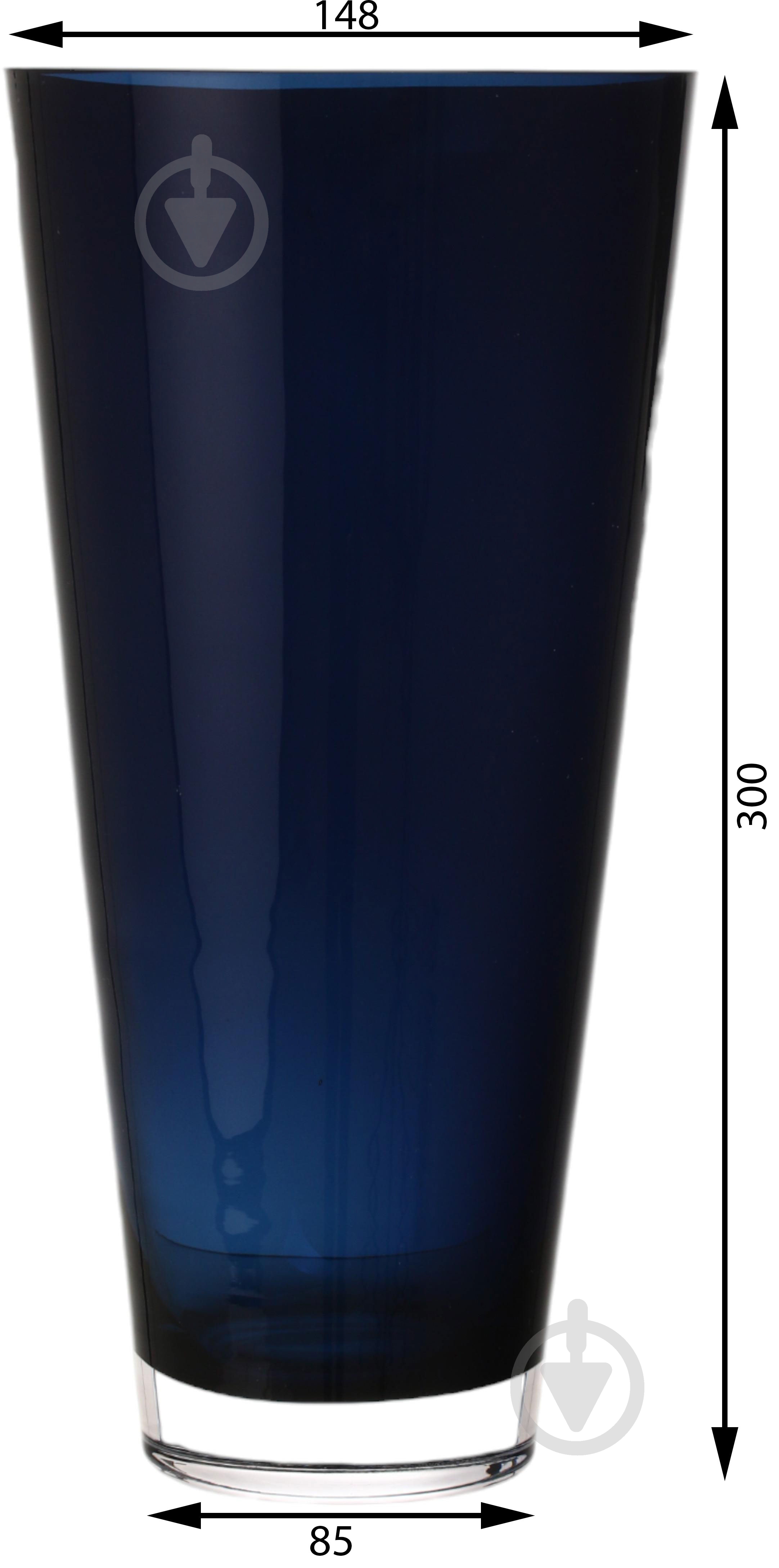 Ваза скляна Wrzesniak Glassworks Sofi 30 см синій 17-133B - фото 2