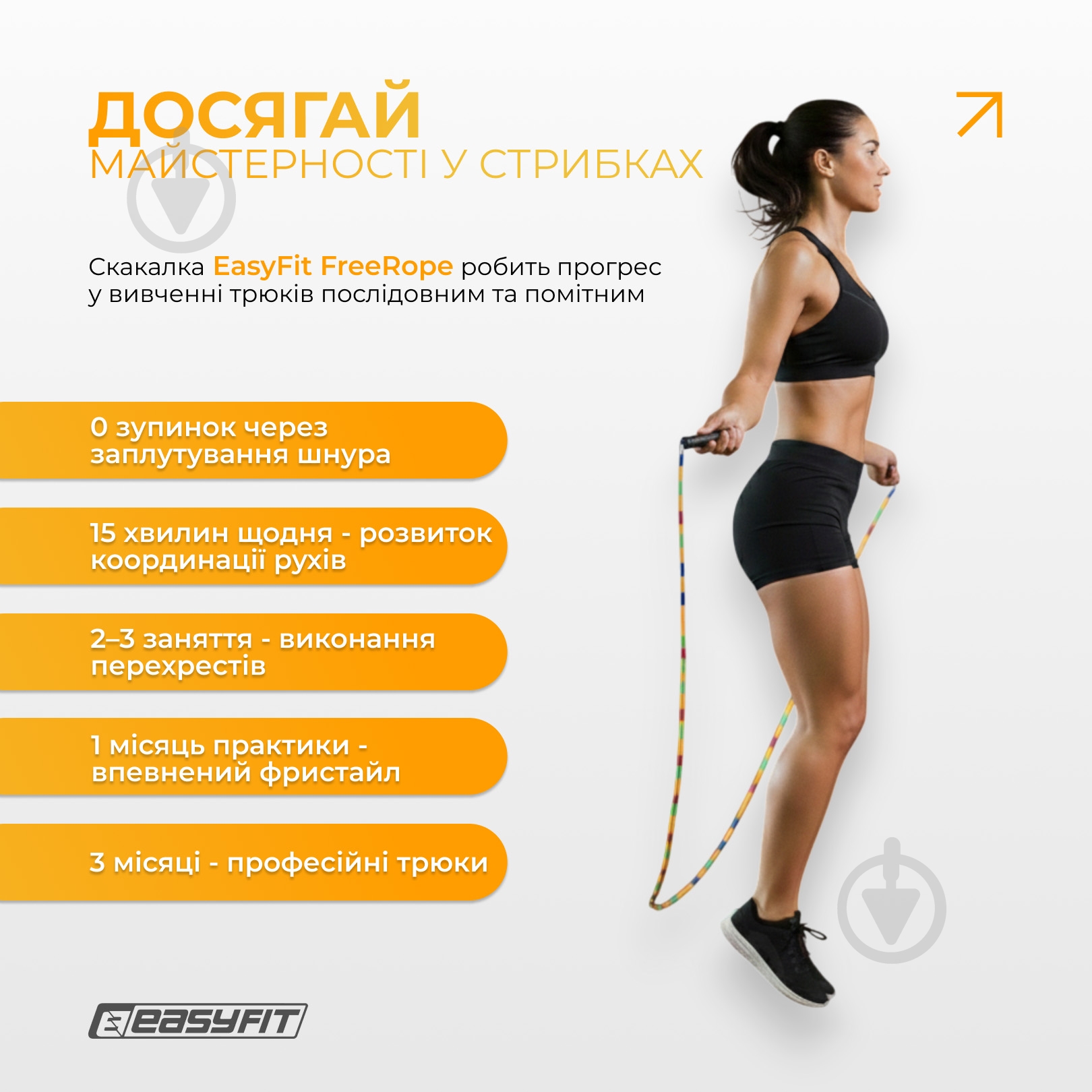Скакалка EasyFit FreeRope бисерная 2,7 м (мультиколор) - фото 8 Скакалка EasyFit FreeRope бисерная 2,7 м (мультиколор) - фото 8