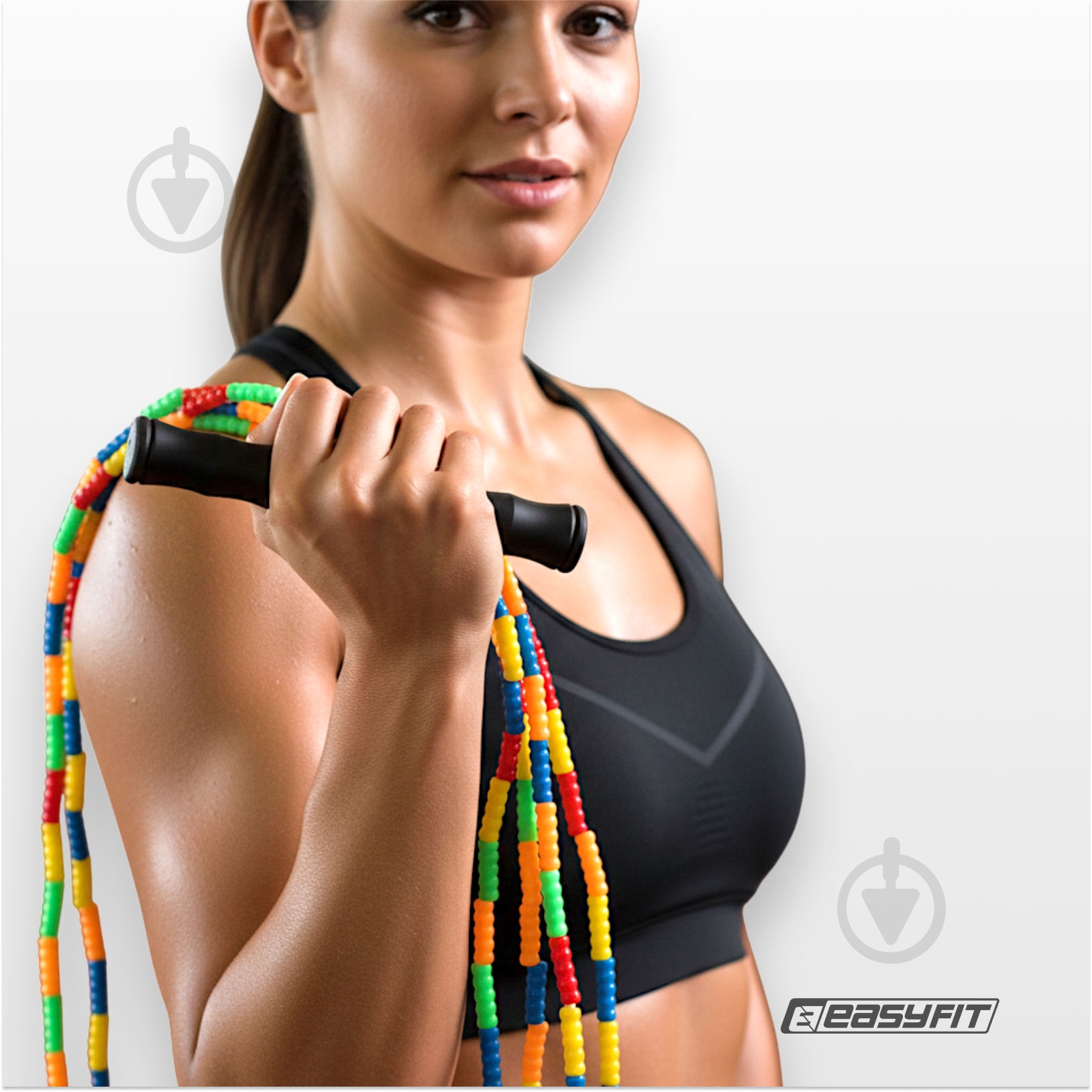 Скакалка EasyFit FreeRope бисерная 2,7 м (мультиколор) - фото 3