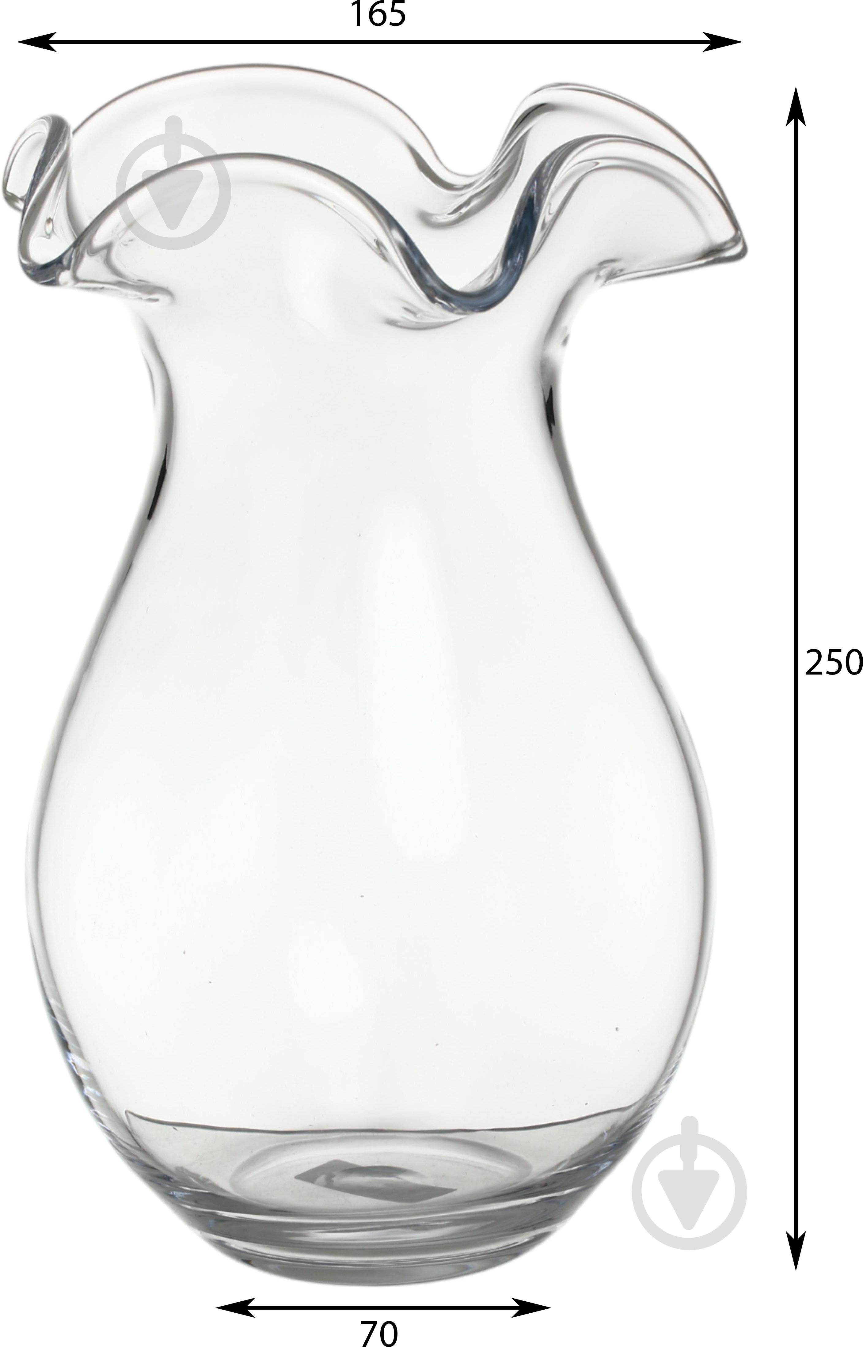 Ваза скляна Wrzesniak Glassworks Flower 25 см прозора 17-8698B - фото 2
