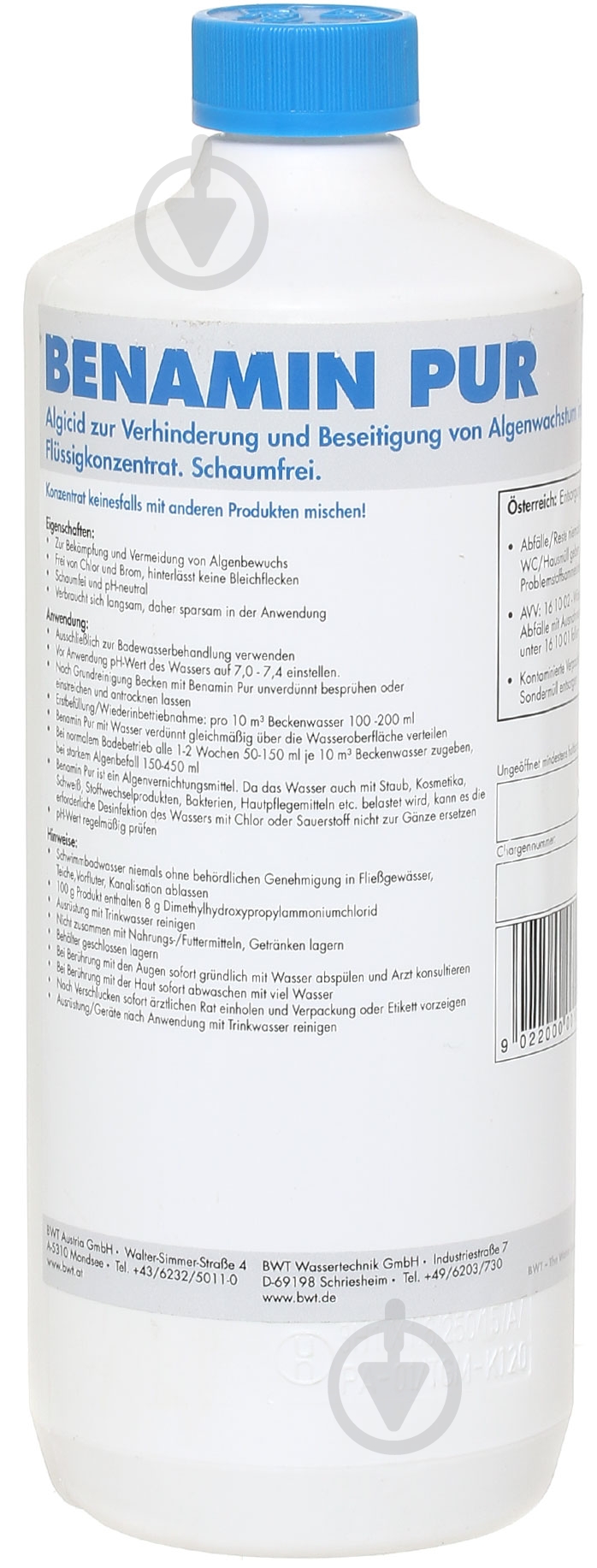 Средство Benamin Pur 1 л BWT - фото 1 Средство Benamin Pur 1 л BWT - фото 1