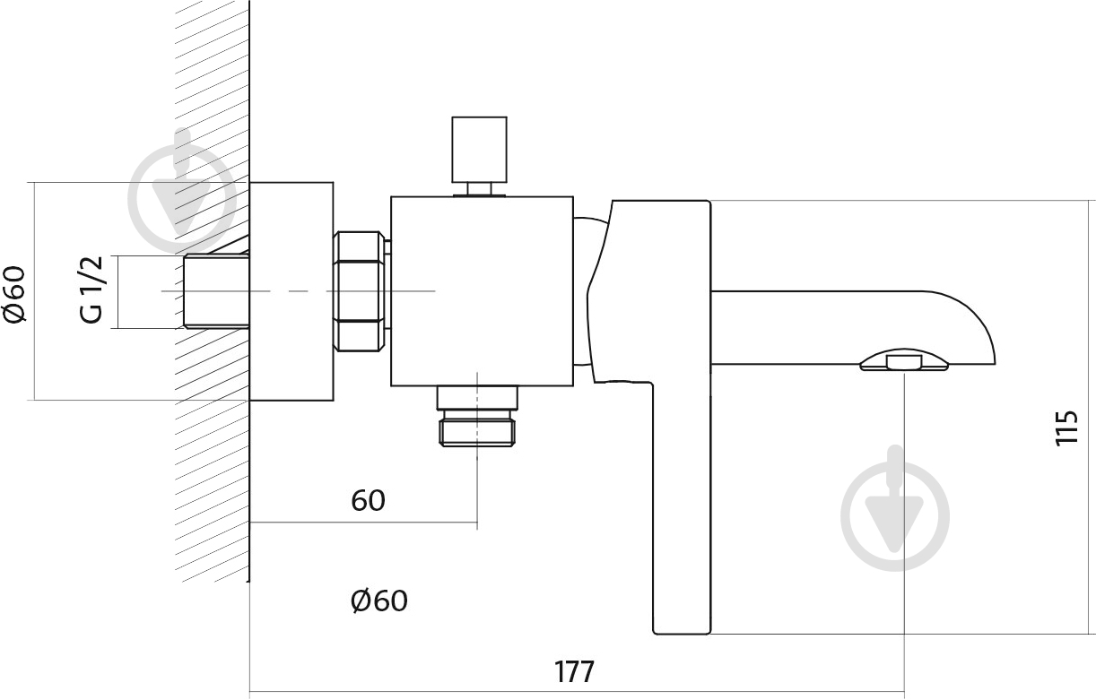 Змішувач для ванни Cersanit Luvio - фото 2