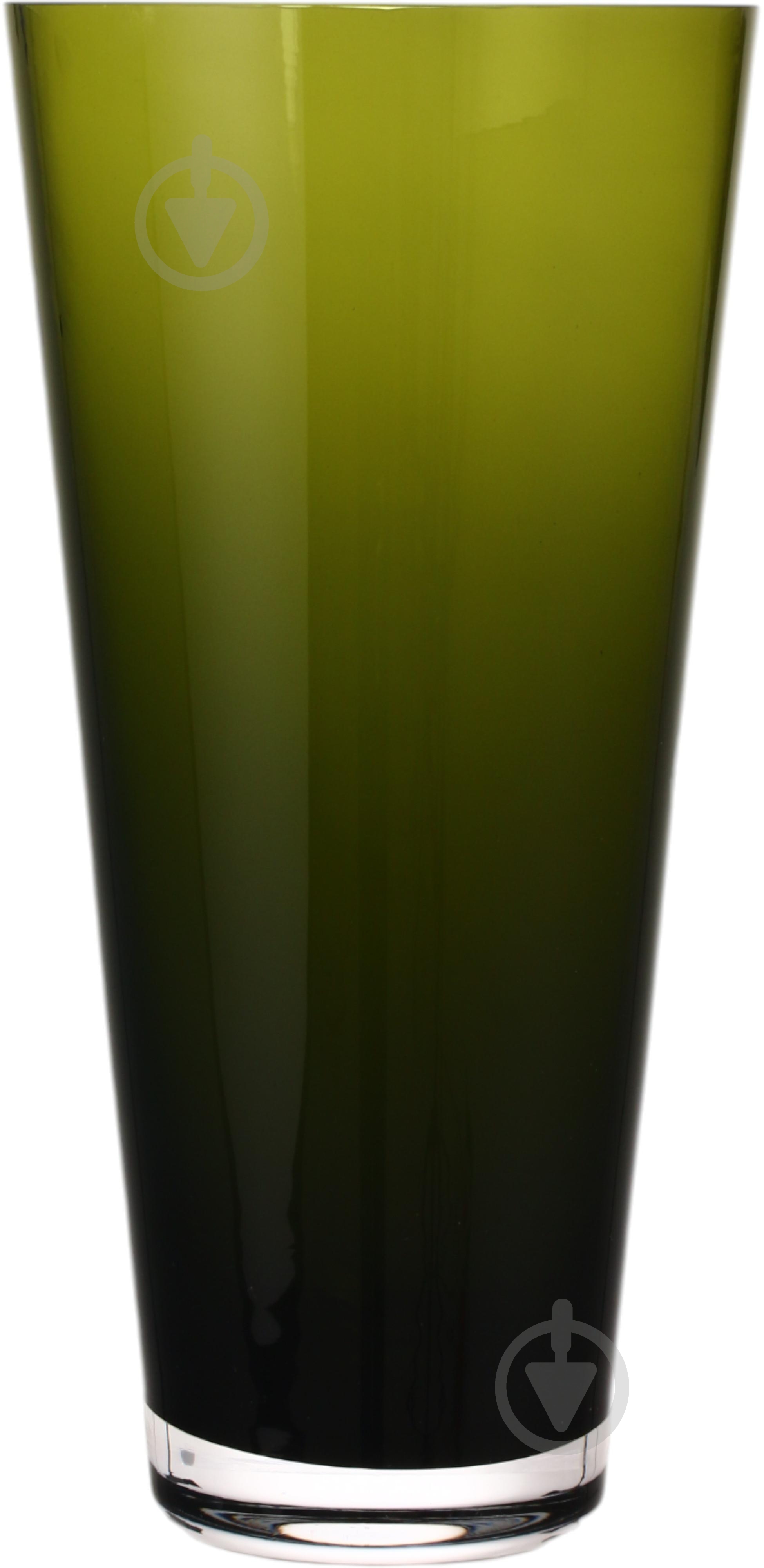 Ваза скляна Wrzesniak Glassworks Sofi 30 см оливковий 17-133B - фото 3
