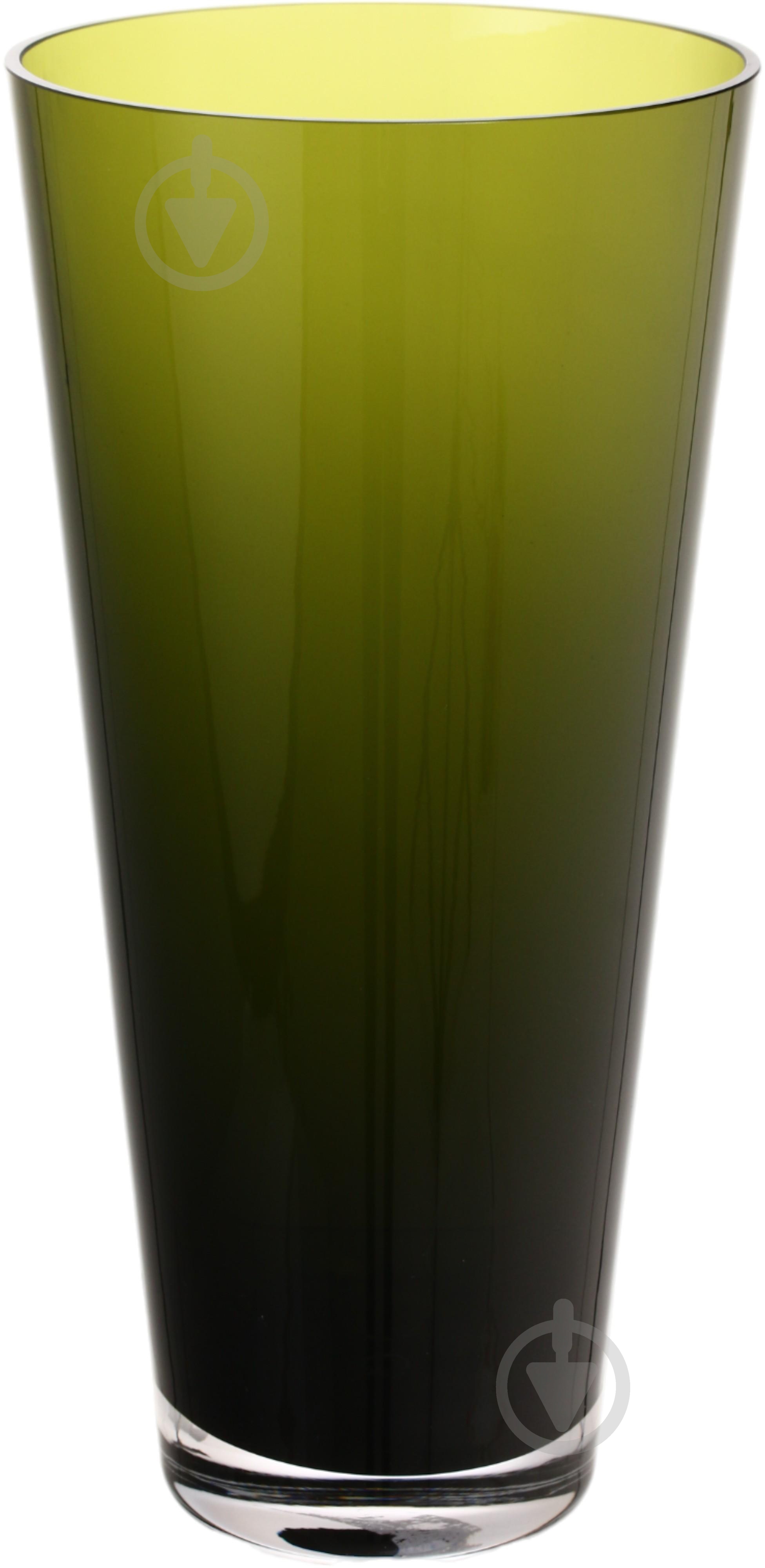Ваза скляна Wrzesniak Glassworks Sofi 30 см оливковий 17-133B - фото 1