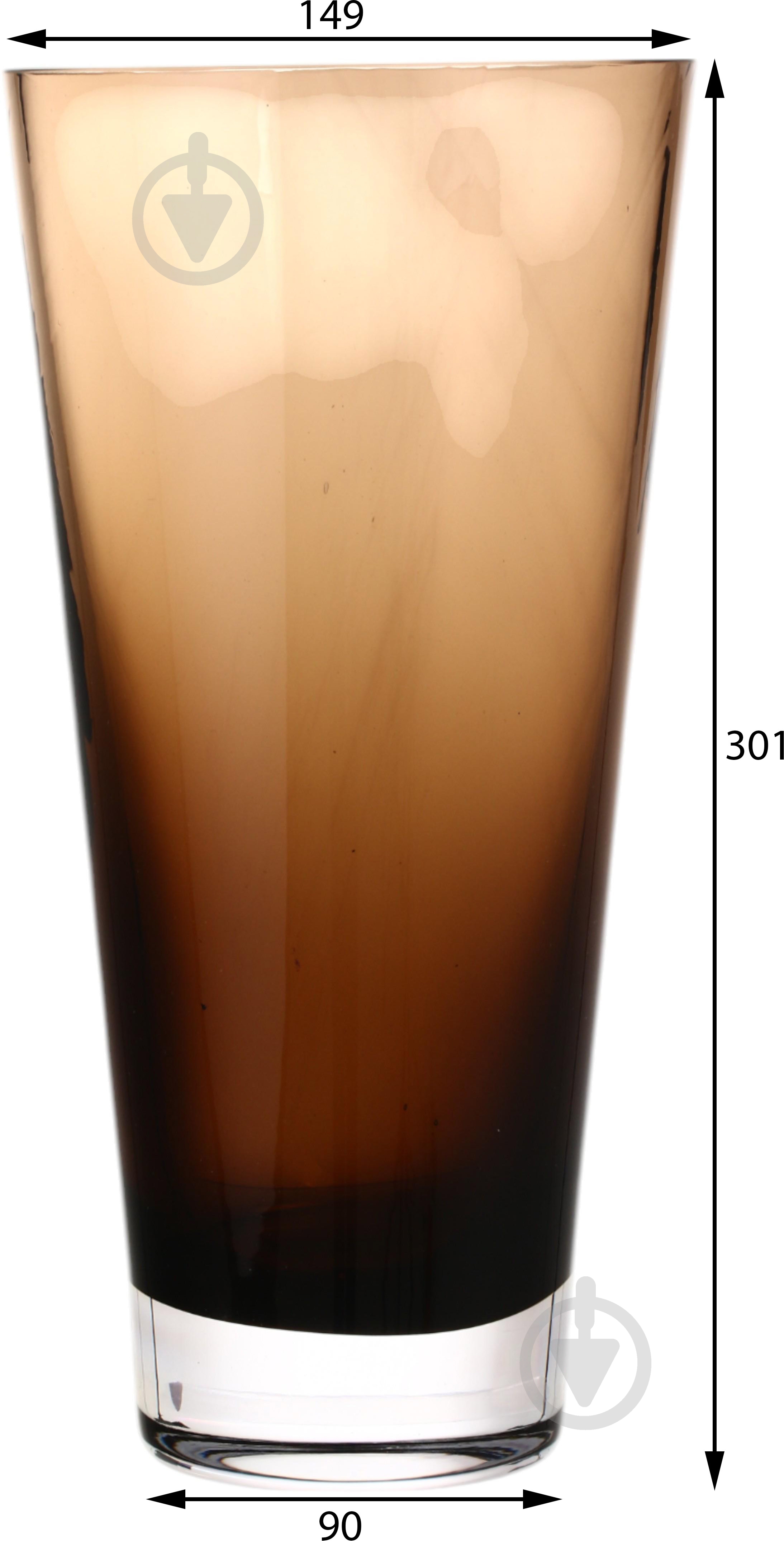 Ваза скляна Wrzesniak Glassworks Sofi 30 см коричневий 17-133B - фото 2