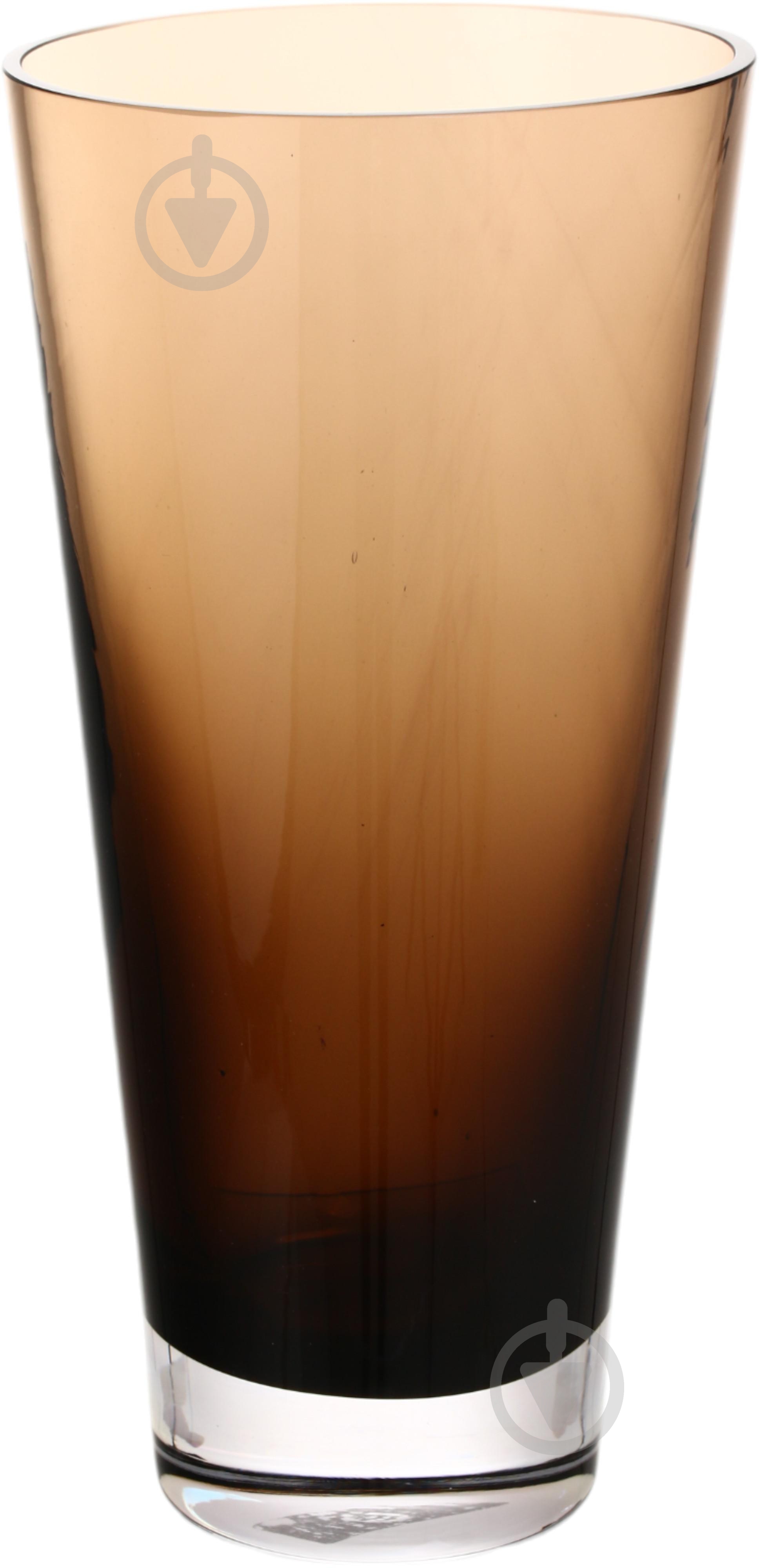 Ваза скляна Wrzesniak Glassworks Sofi 30 см коричневий 17-133B - фото 1