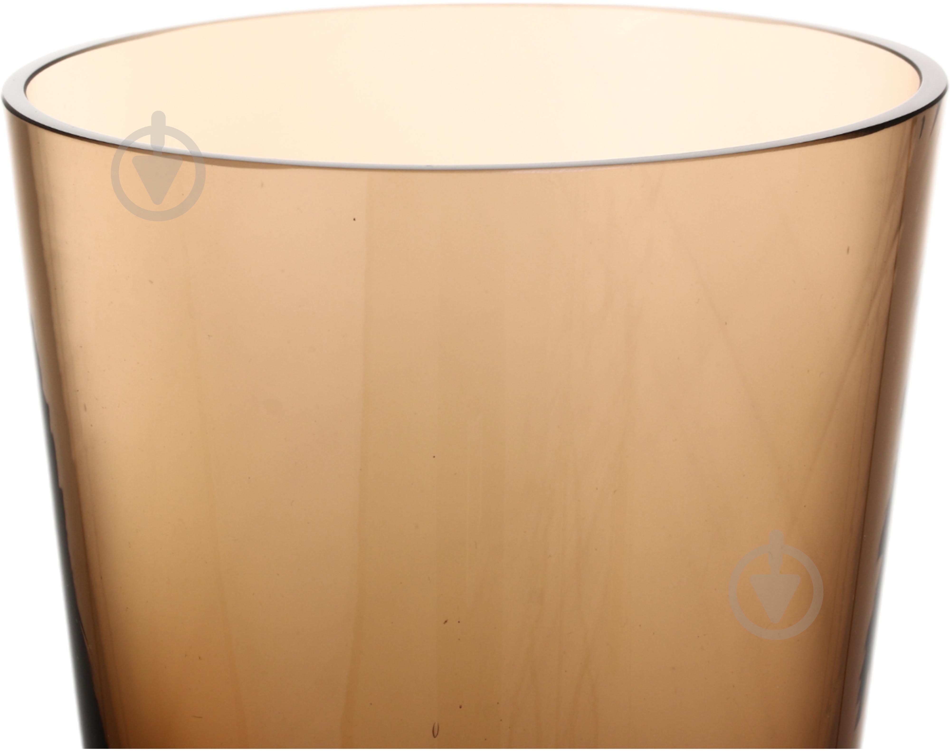 Ваза скляна Wrzesniak Glassworks Sofi 30 см коричневий 17-133B - фото 4