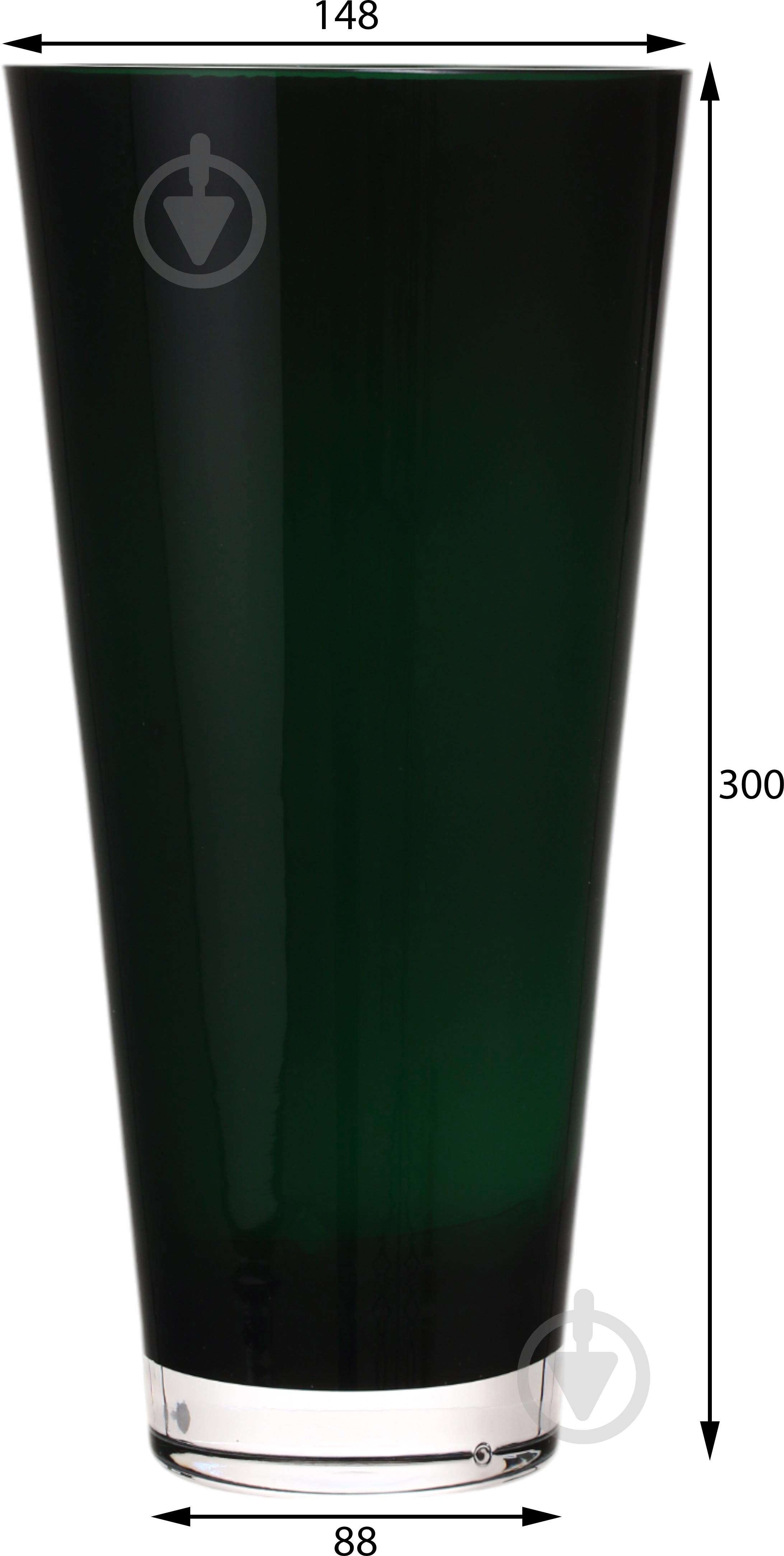 Ваза скляна Wrzesniak Glassworks Sofi 30 см зелений 17-133B - фото 2