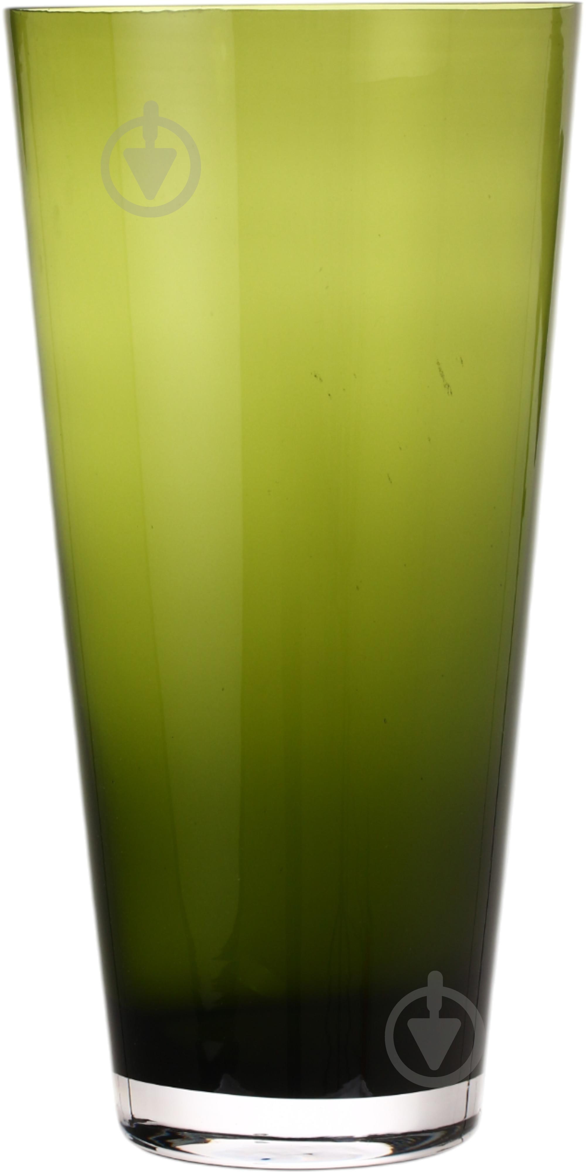 Ваза скляна Wrzesniak Glassworks Sofi 35 см оливковий 17-1444 - фото 3
