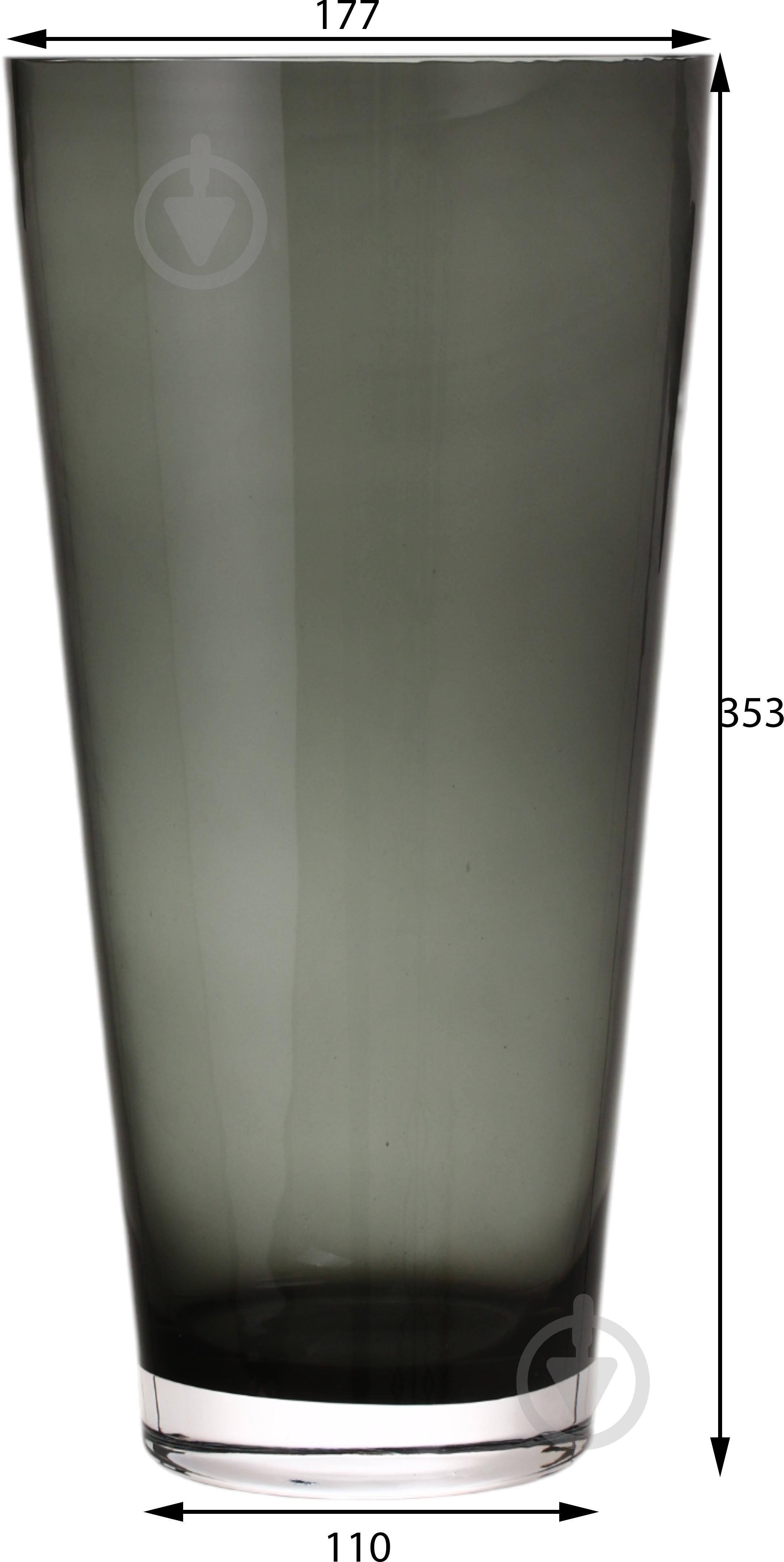 Ваза скляна Wrzesniak Glassworks Sofi 35 см сірий 17-1444 - фото 2