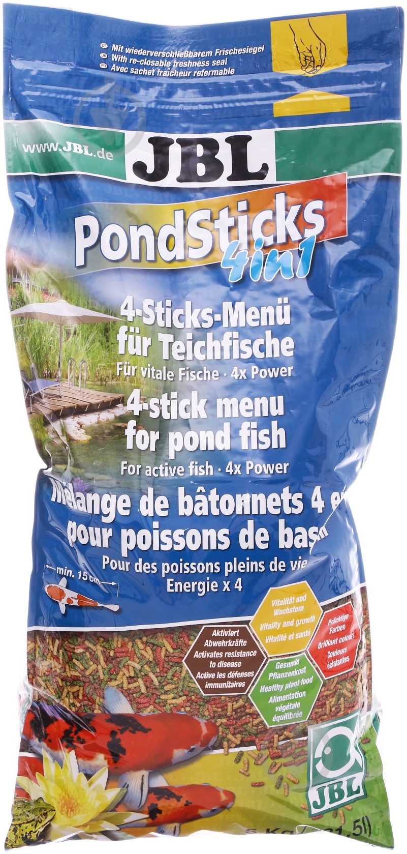 Корм JBL® Pond Sticks 4в1 31,5 л (рыба и рыбные субпродукты) - фото 1