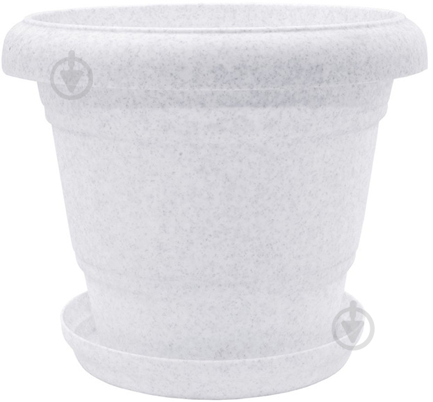 Горщик пластиковий Алеана Лілія круглий 1 л білий флок (112037) - фото 1 Горщик пластиковий Алеана Лілія круглий 1 л білий флок (112037) - фото 1