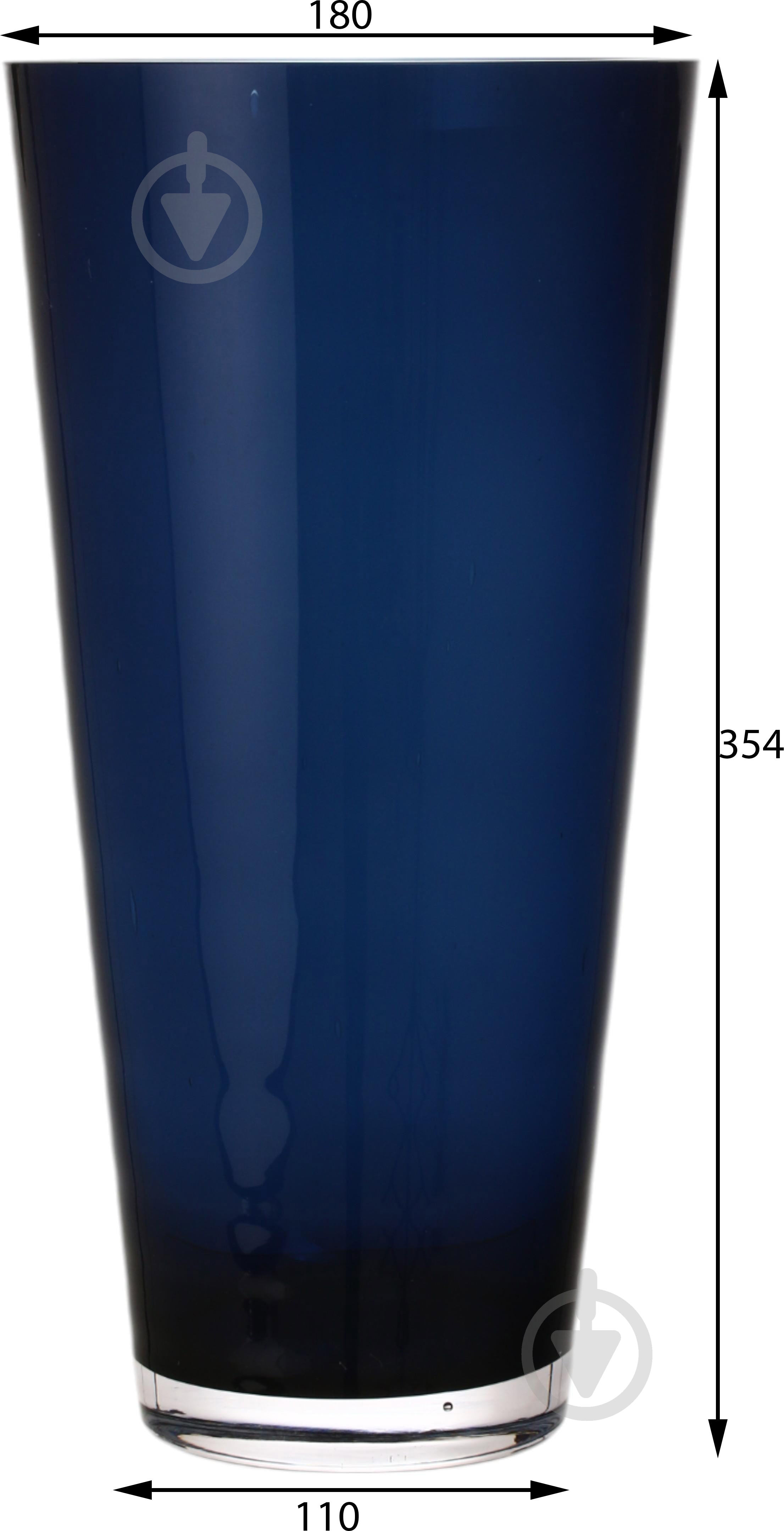 Ваза скляна Wrzesniak Glassworks Sofi 35 см синій 17-1444 - фото 2