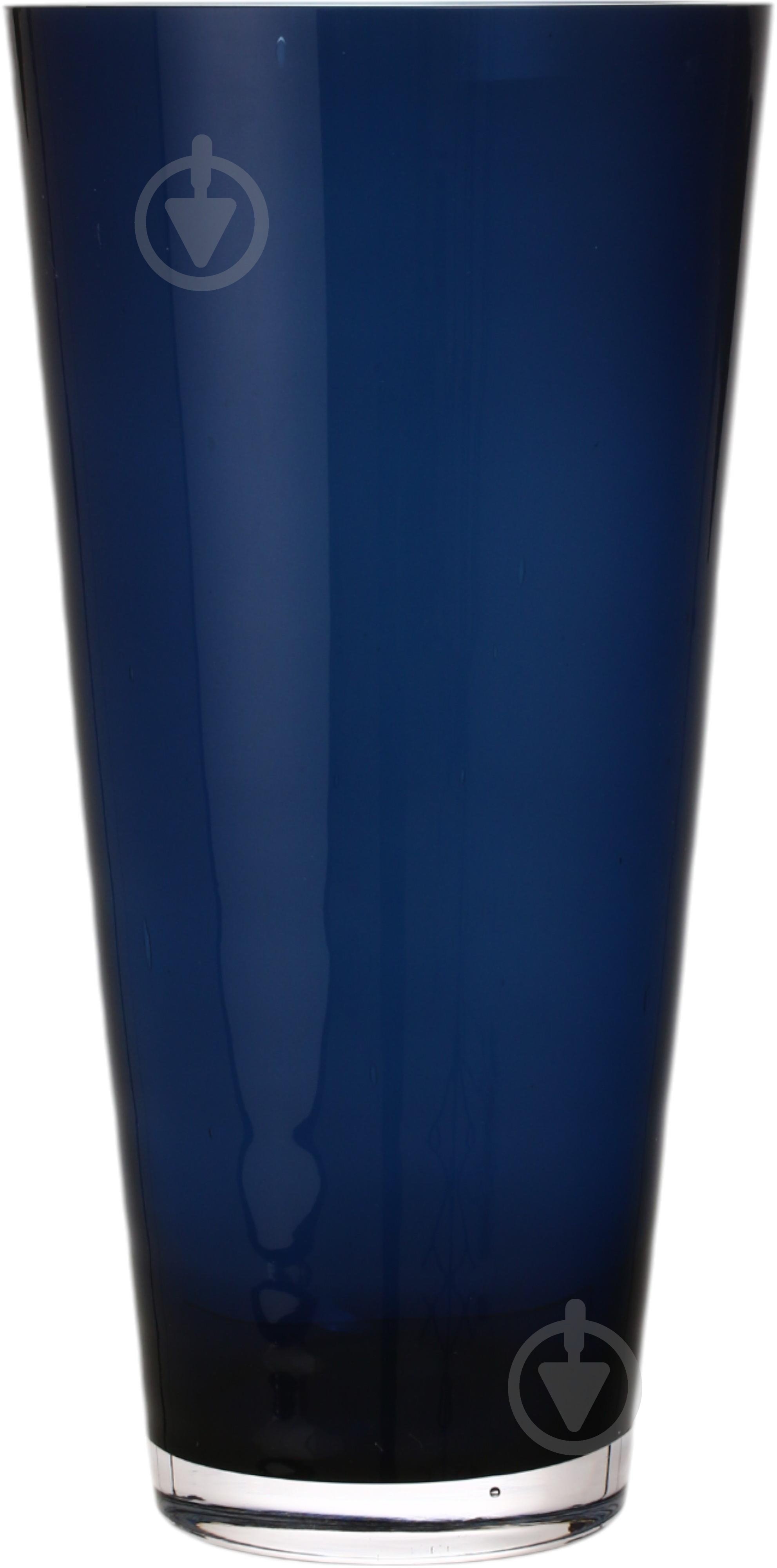 Ваза скляна Wrzesniak Glassworks Sofi 35 см синій 17-1444 - фото 3