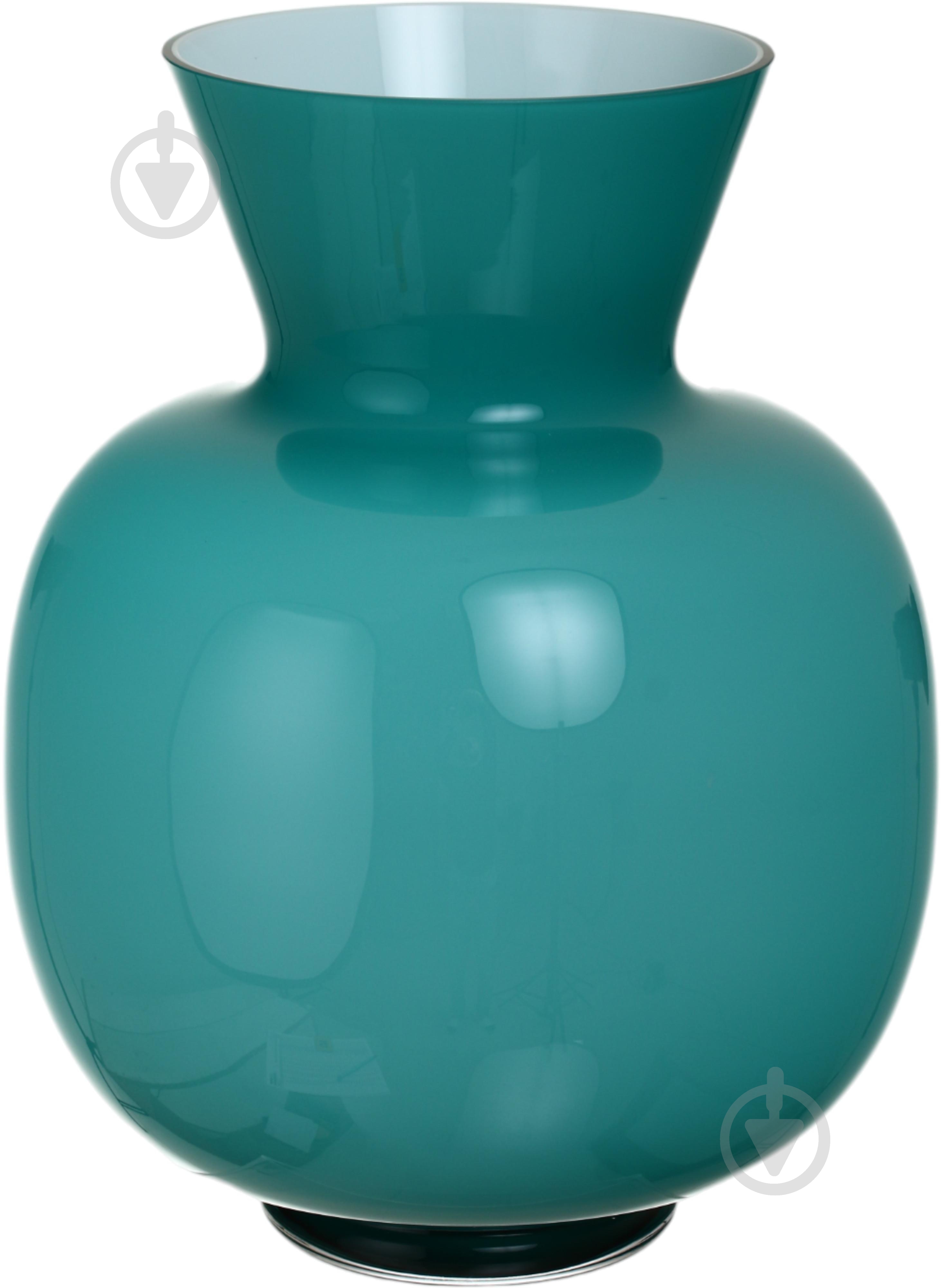Ваза скляна Wrzesniak Glassworks Opal 34 см блакитна 17-11322 - фото 1
